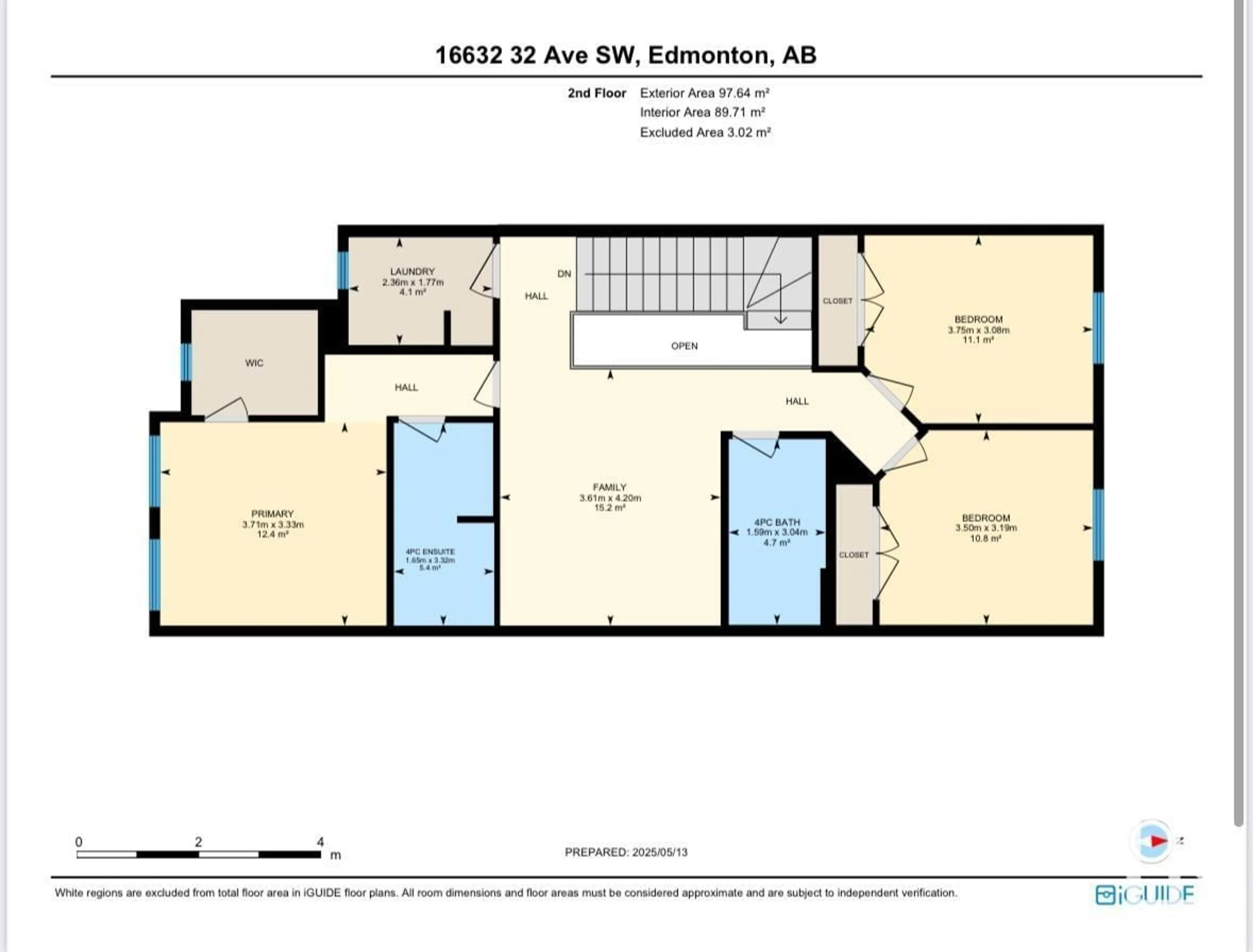 Floor plan for SW - 16632 32 AV, Edmonton Alberta T6W4R2