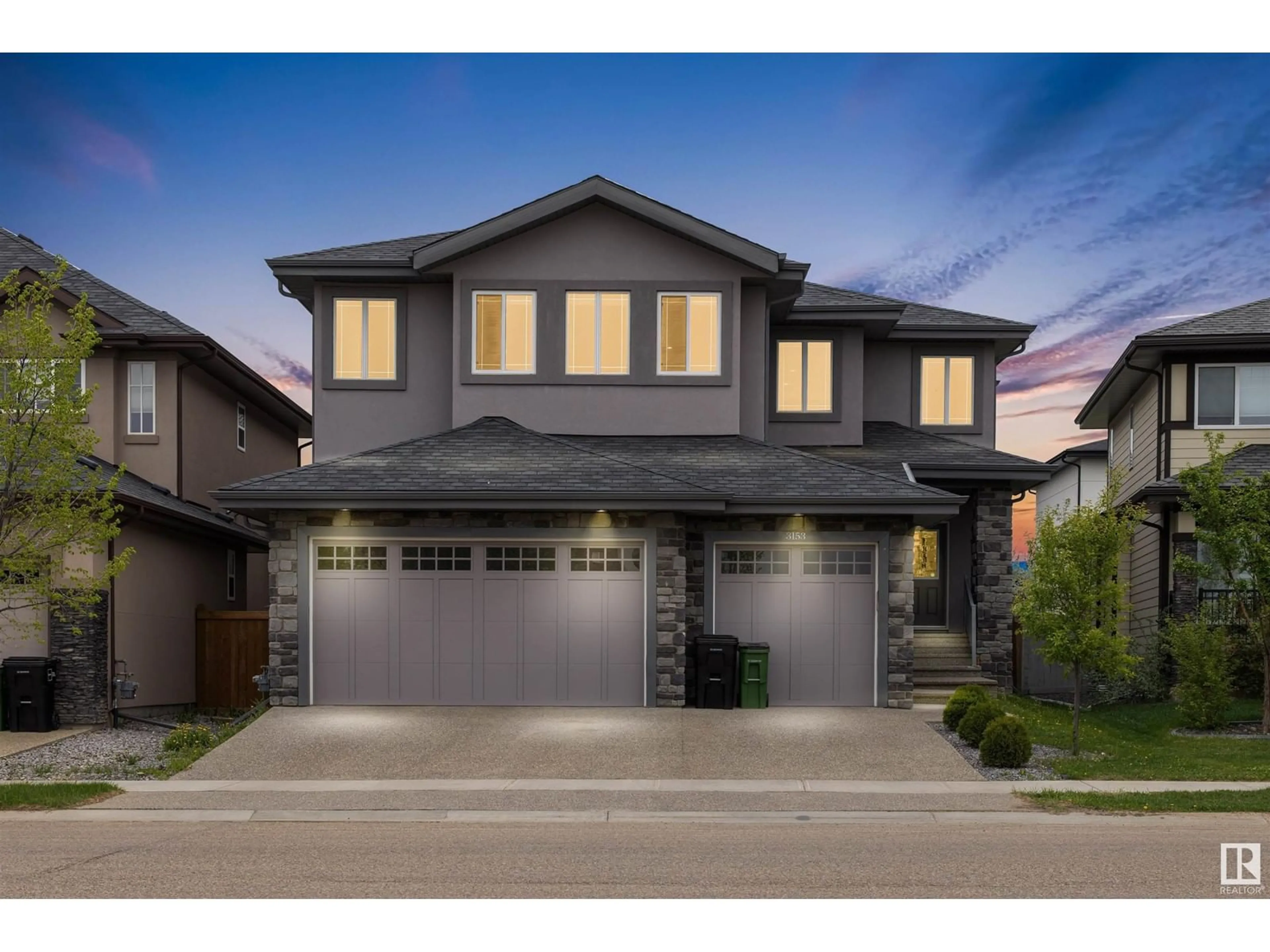 Home with brick exterior material, street for 3153 CAMERON HEIGHTS WY, Edmonton Alberta T6M0S4