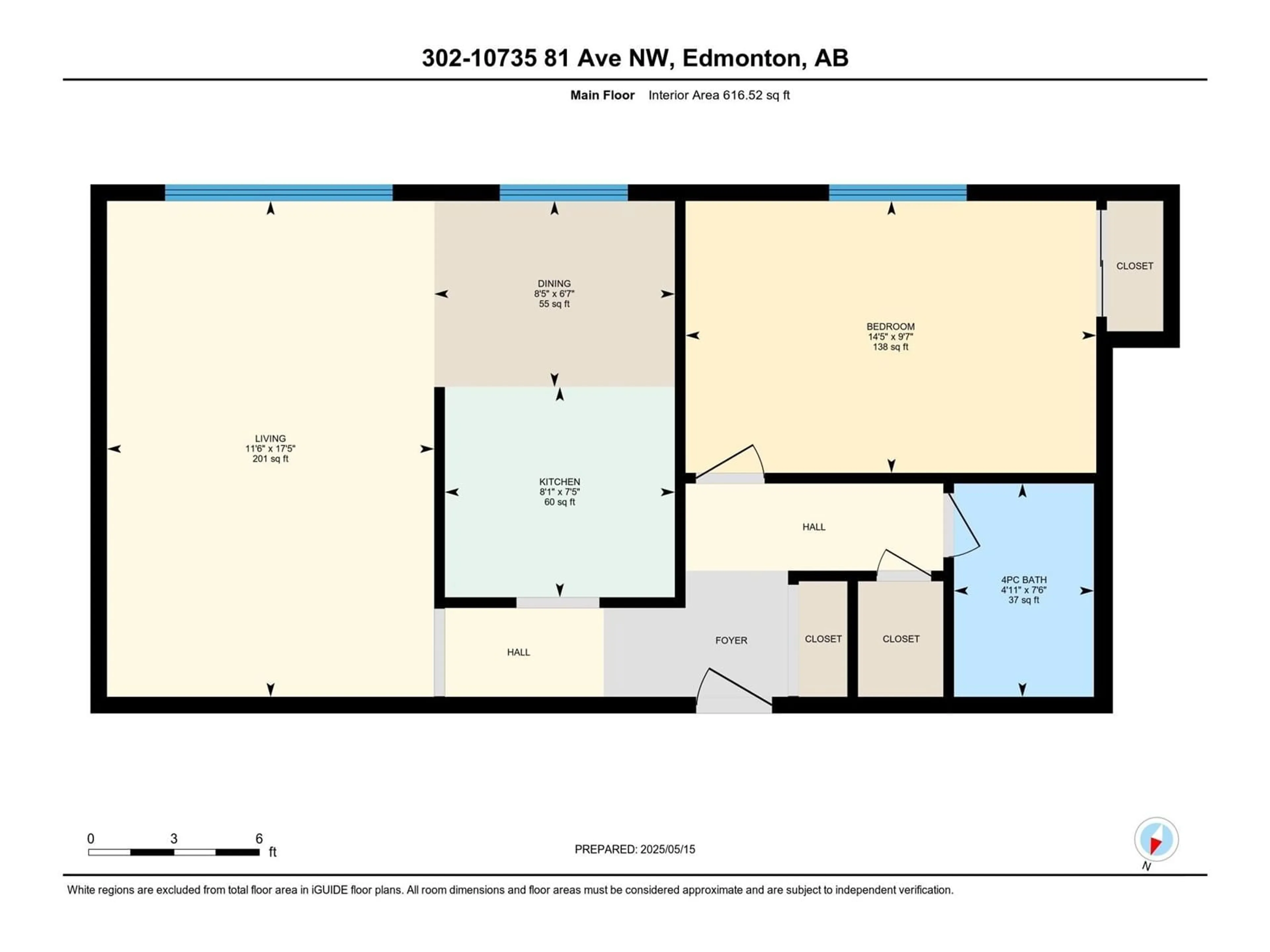 Floor plan for #302 - 10735 81 AV, Edmonton Alberta T6E1Y2