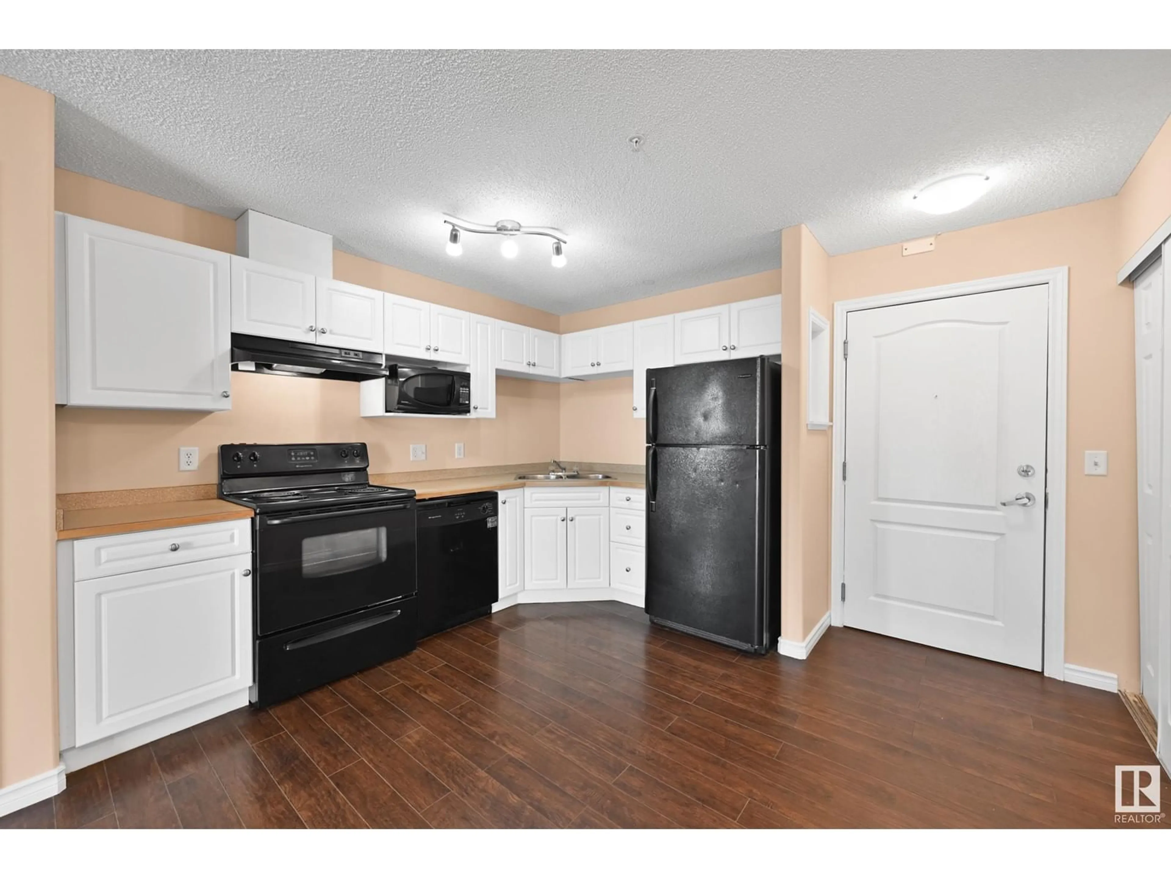 Standard kitchen, wood/laminate floor for #309 - 7511 171 ST, Edmonton Alberta T5T6S7