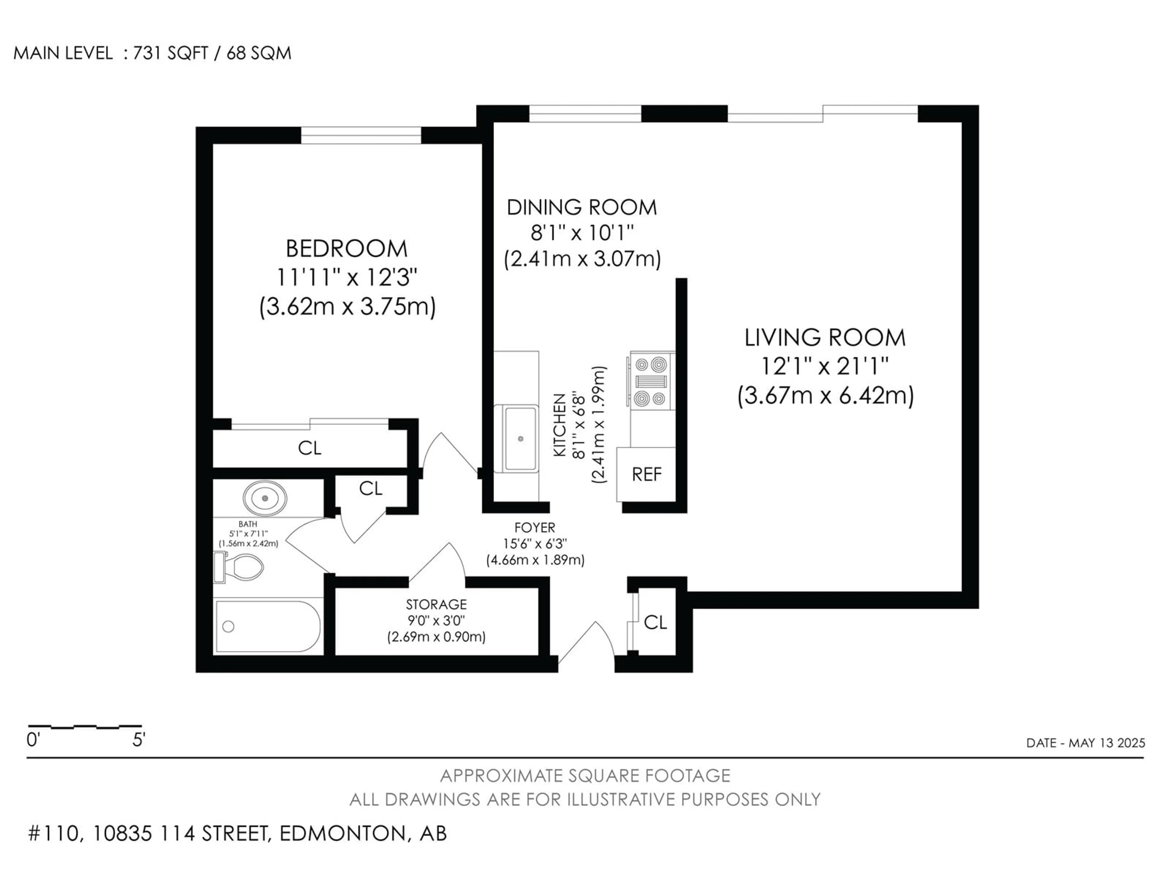 Floor plan for 10835 - 110 114 ST, Edmonton Alberta T5H3K3