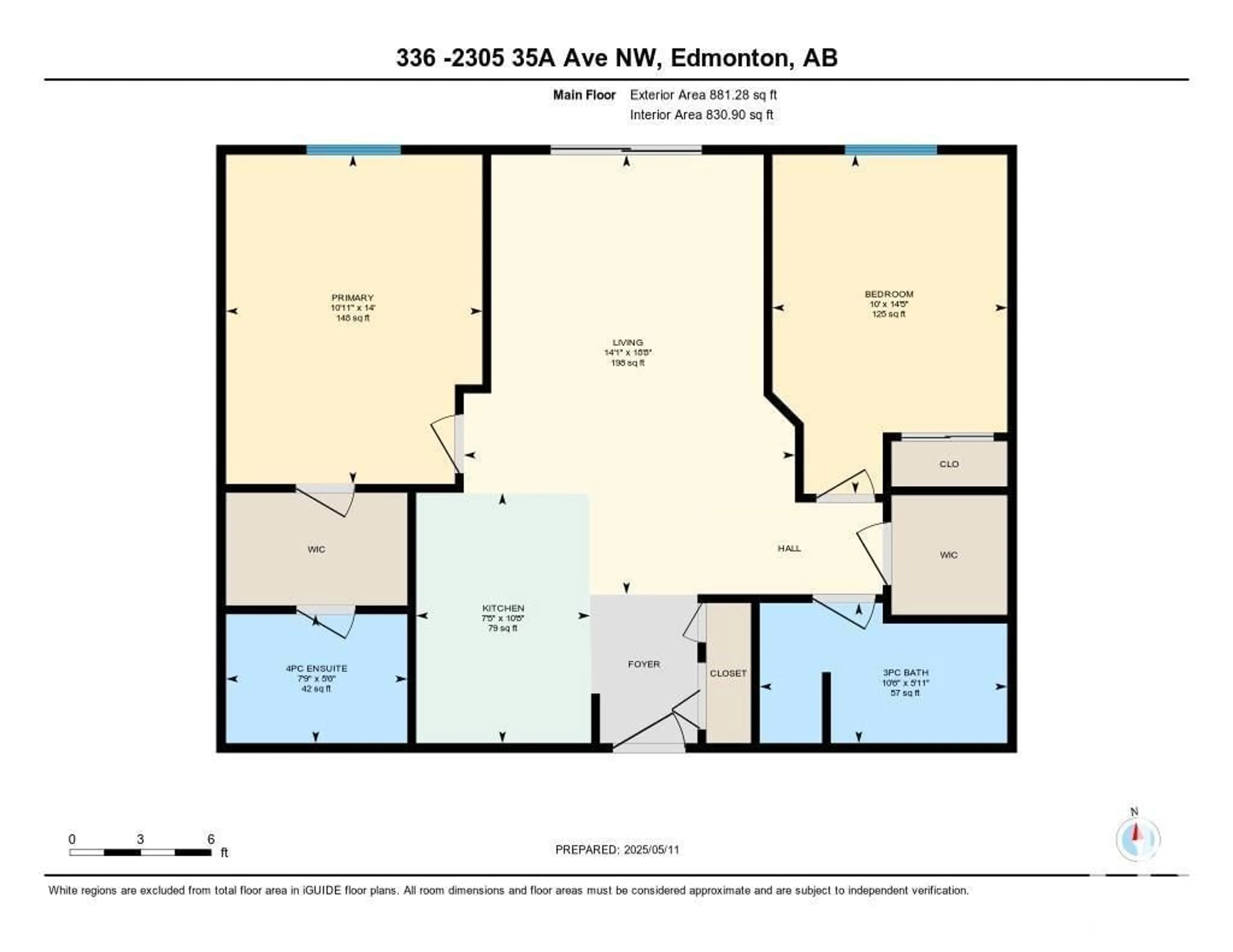 Floor plan for 336 - 2305 35A AV, Edmonton Alberta T6T1Z2