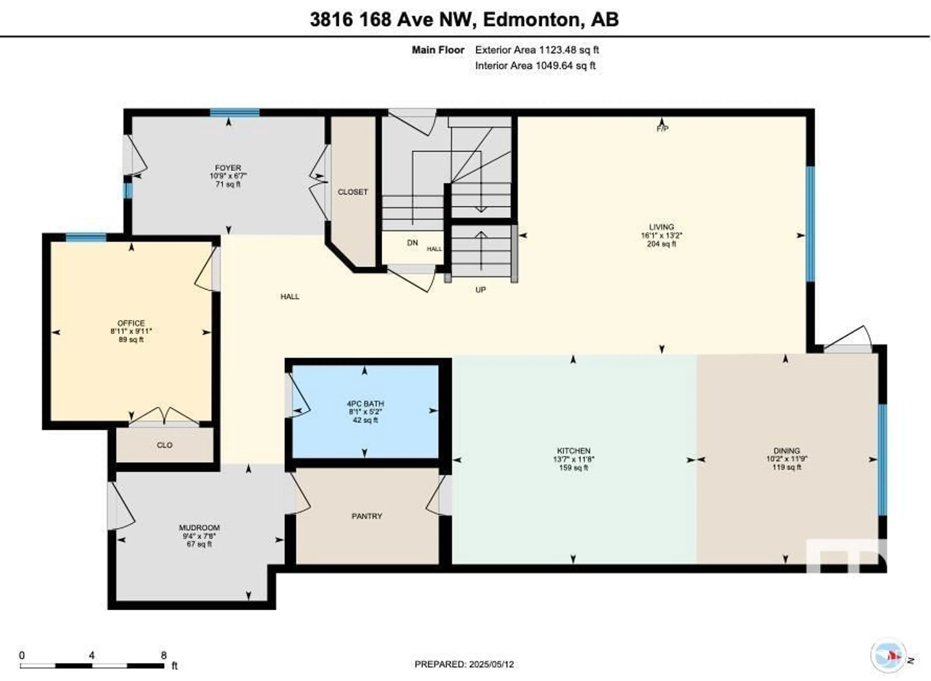 Floor plan for NW - 3816 168 AV, Edmonton Alberta T5Y0X8