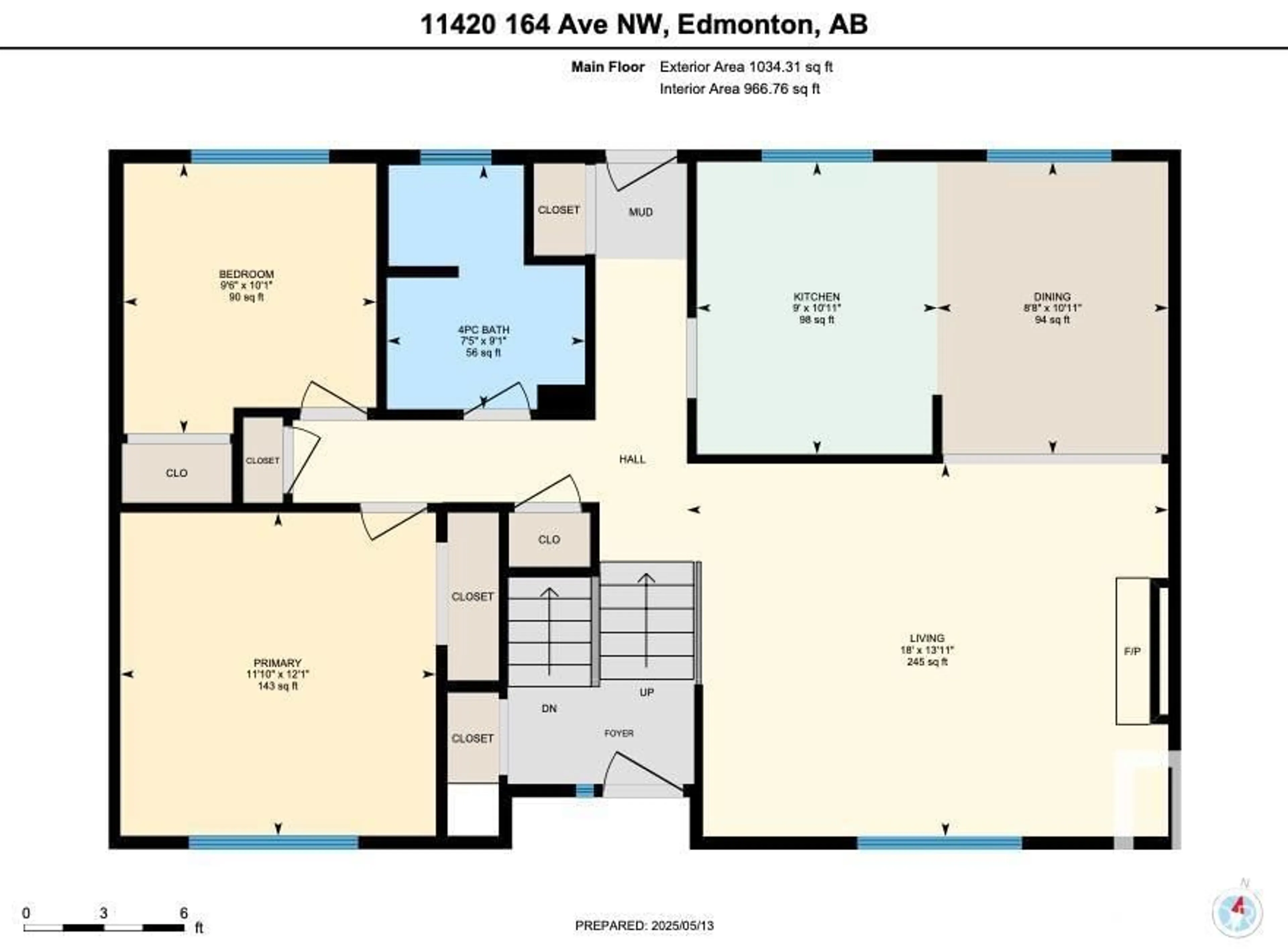 Floor plan for 11420 164 AV, Edmonton Alberta T5X3W2