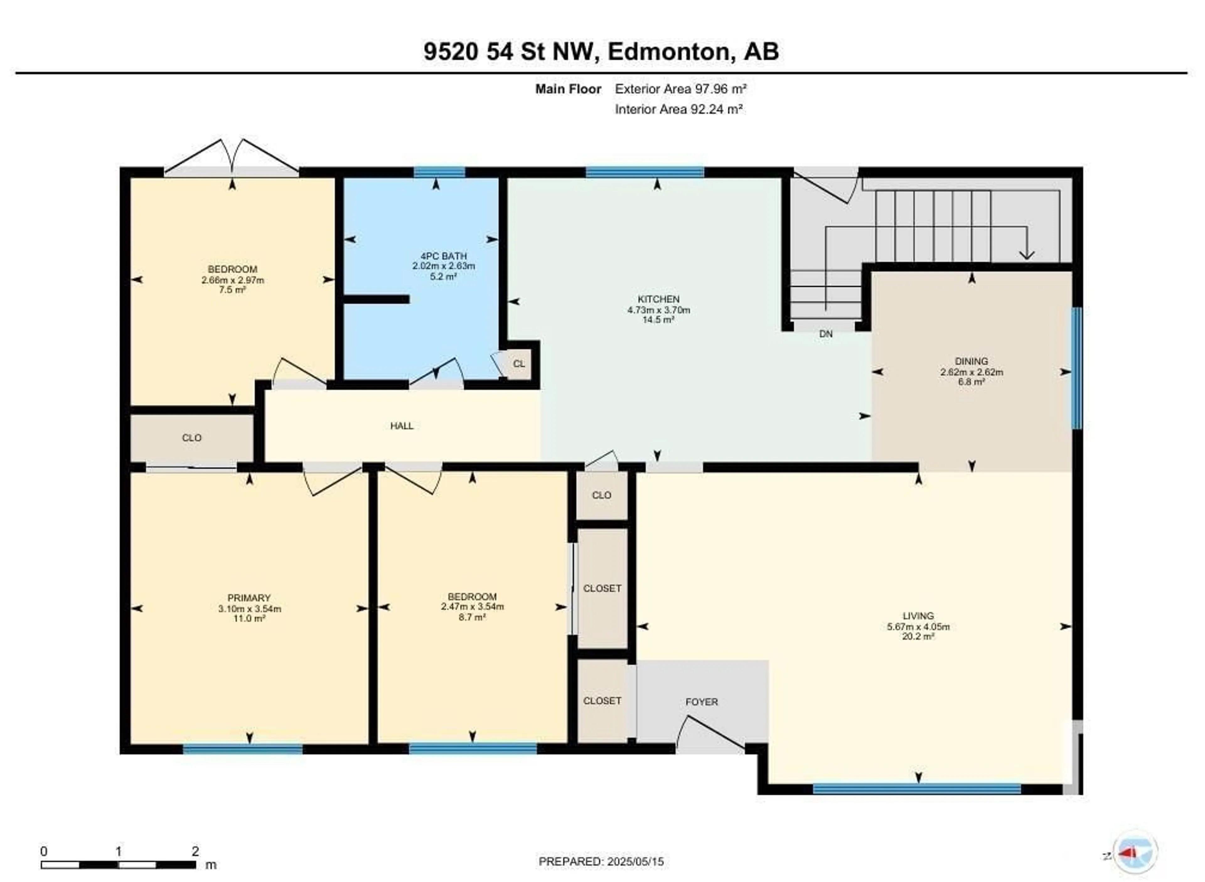 Floor plan for 9520 54 ST, Edmonton Alberta T6B1H5