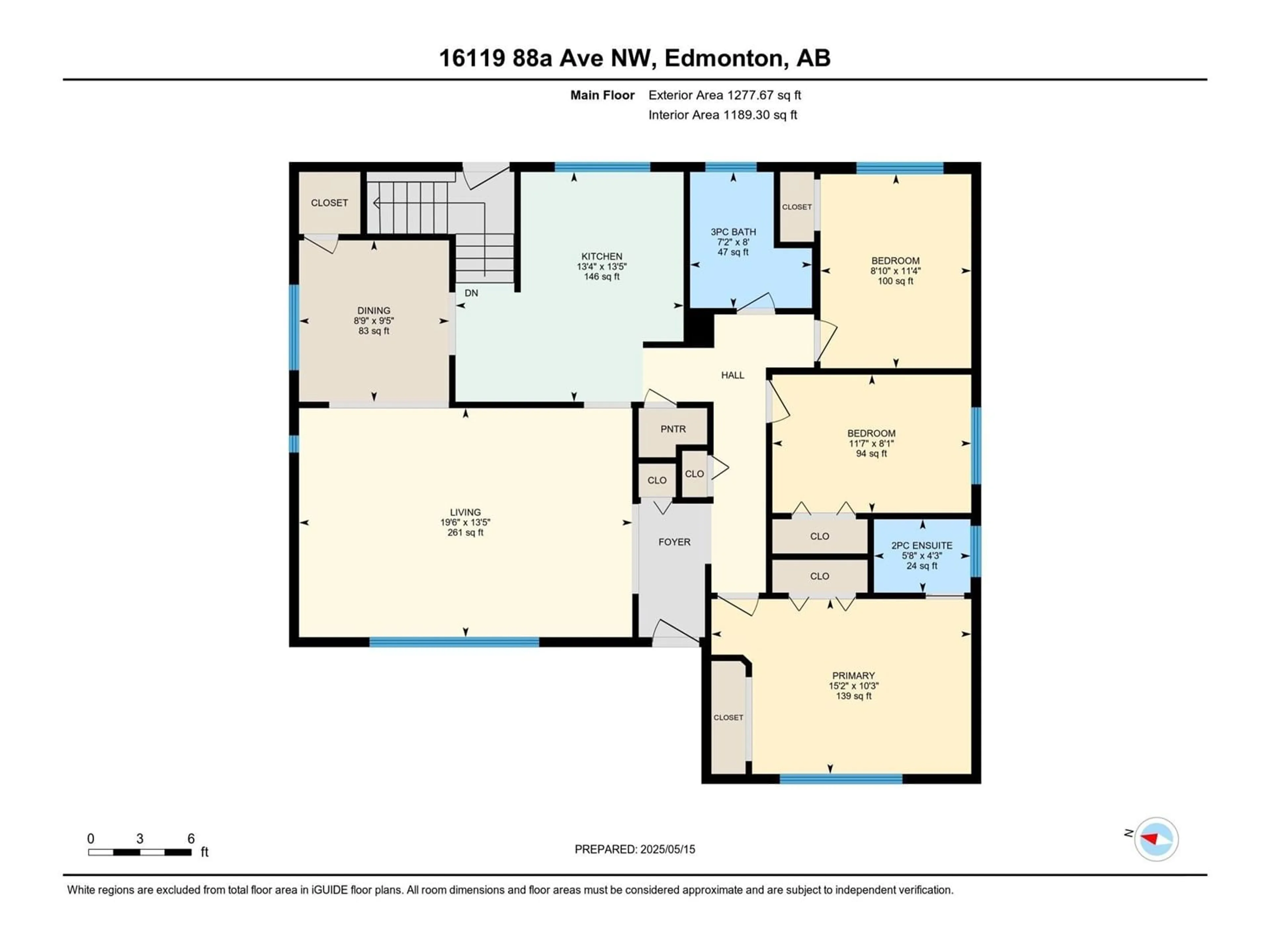 Floor plan for 16119 88A AV, Edmonton Alberta T5R4N5