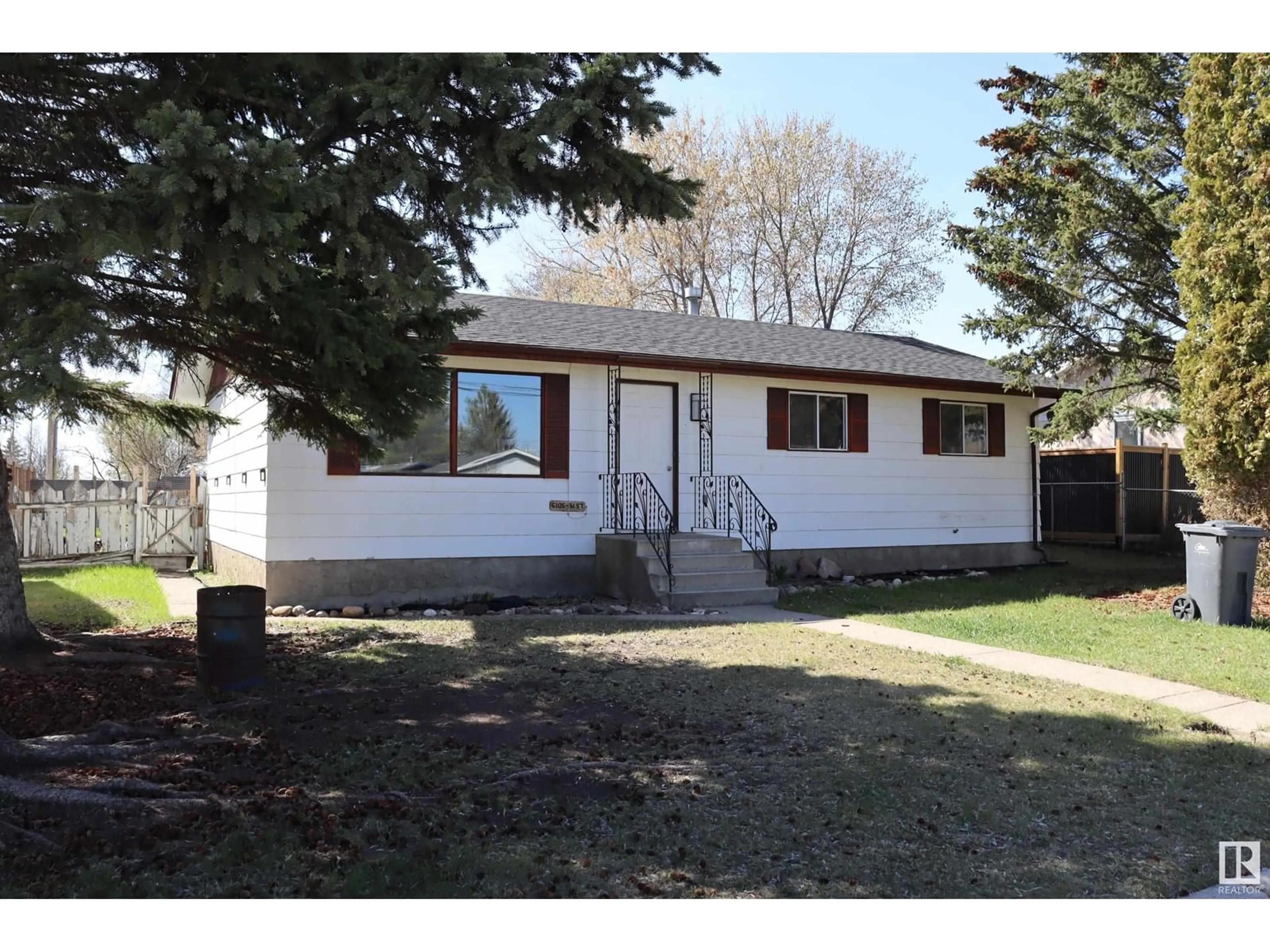 Home with vinyl exterior material, street for 6106 51ST, Ponoka Alberta T4J1E6