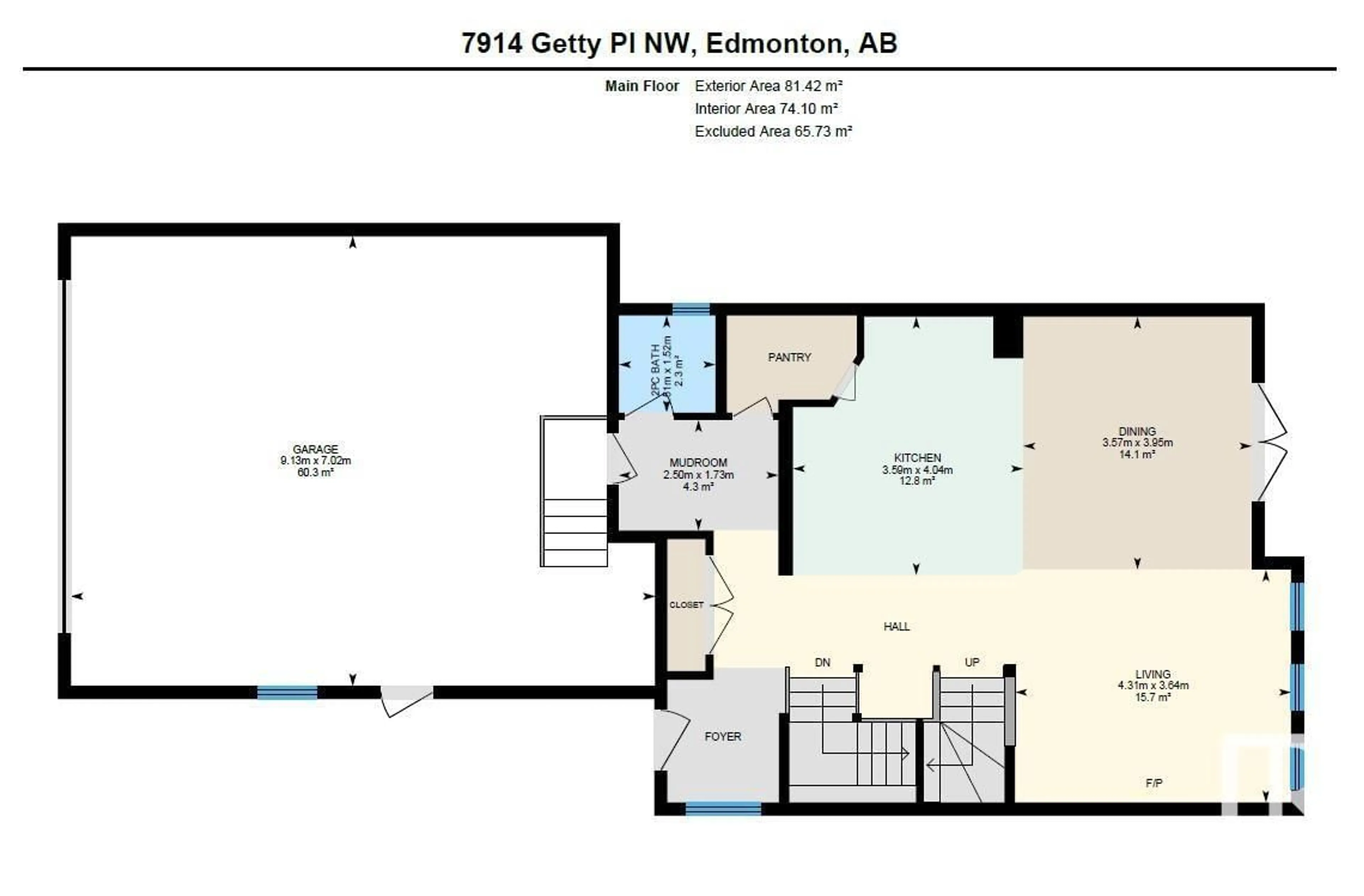 Floor plan for 7914 GETTY PL, Edmonton Alberta T5T1M8