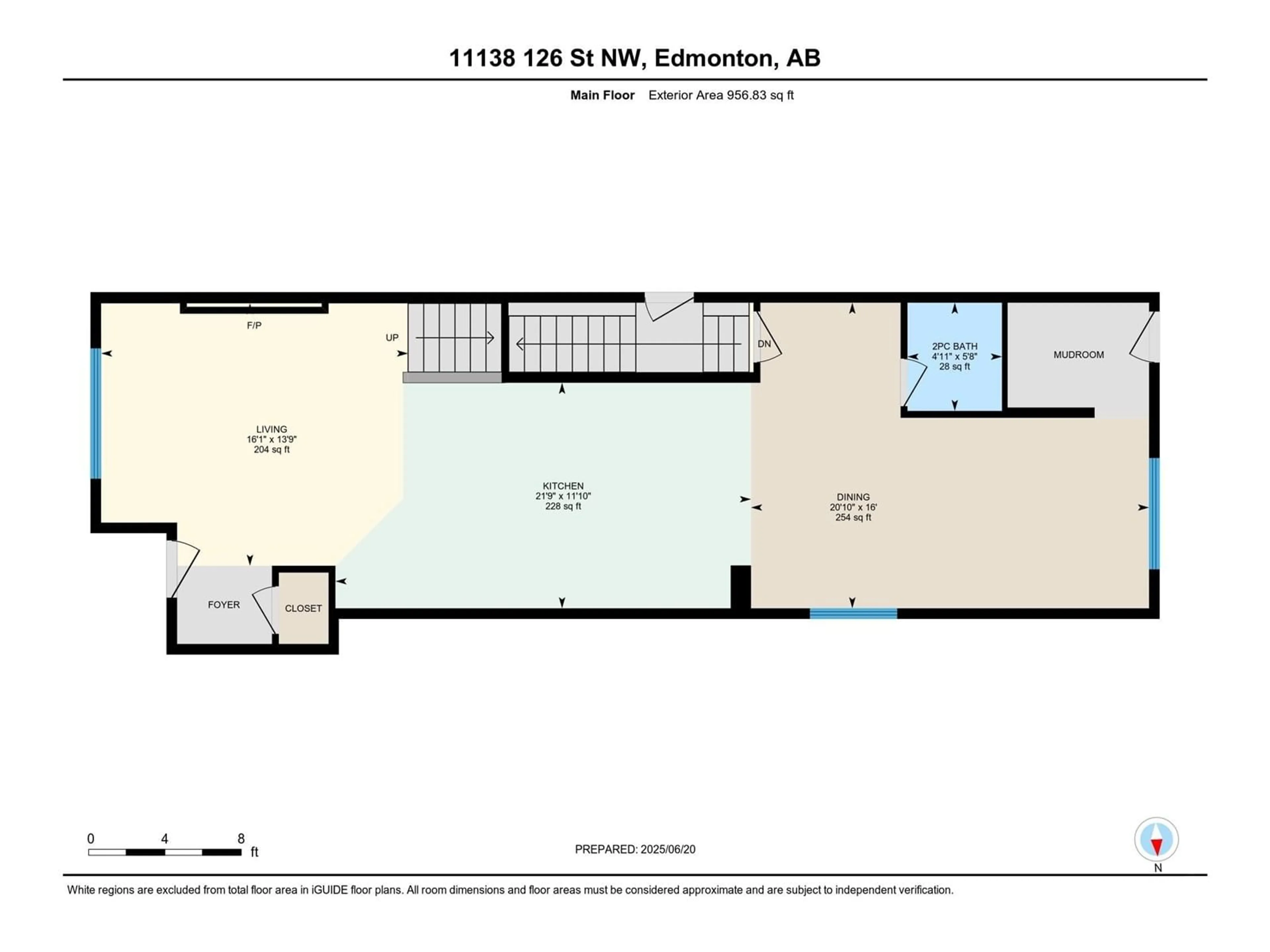 Floor plan for E NW - 11138 126 ST, Edmonton Alberta T5M0P9
