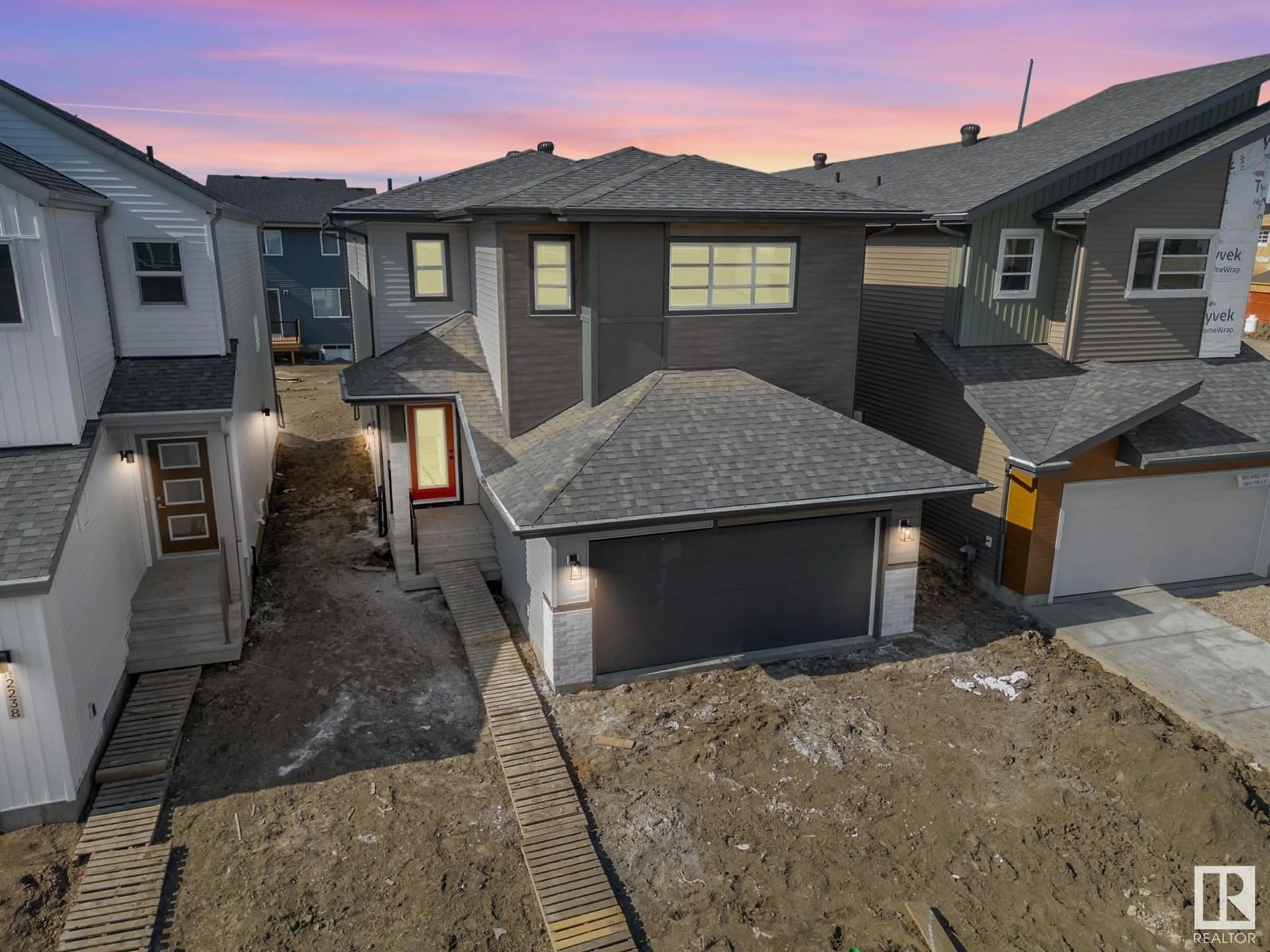 A pic from outside/outdoor area/front of a property/back of a property/a pic from drone, street for NW - 2242 193A ST, Edmonton Alberta T6M3B7