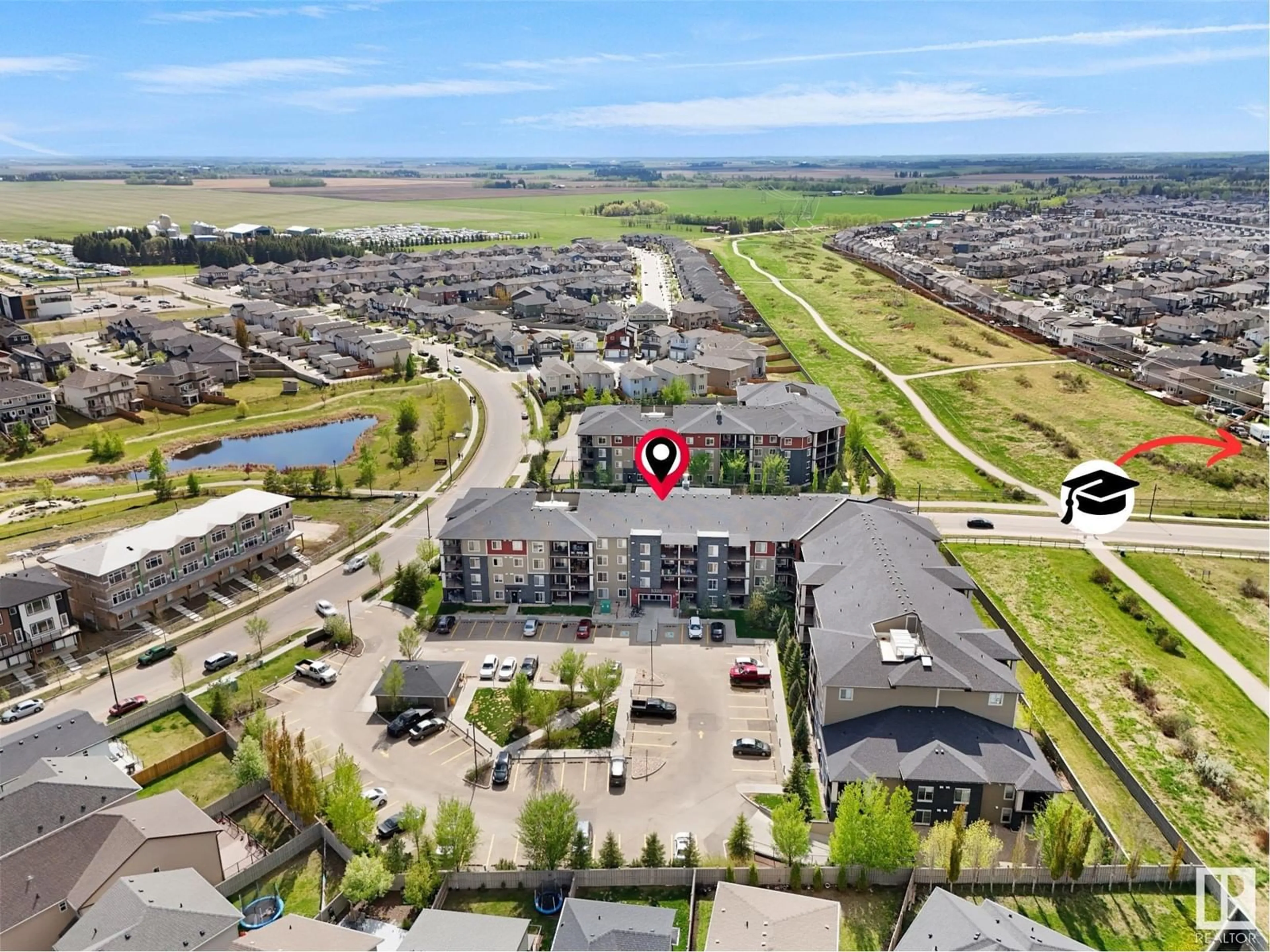 A pic from outside/outdoor area/front of a property/back of a property/a pic from drone, unknown for #212 - 5370 CHAPPELLE RD, Edmonton Alberta T6W3L5