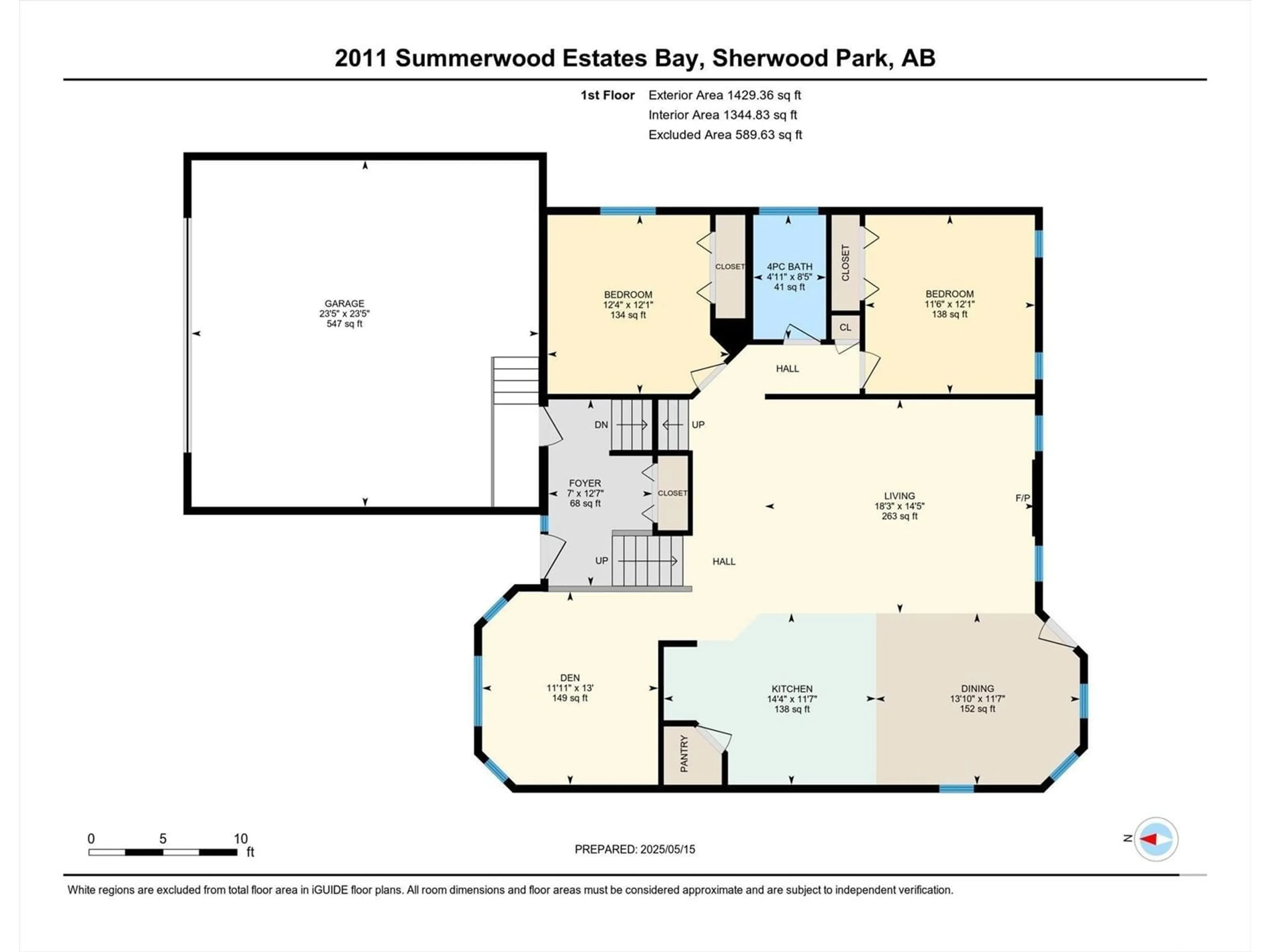Floor plan for 2011 SUMMERWOOD ESTATES BAY, Sherwood Park Alberta T8H0B7