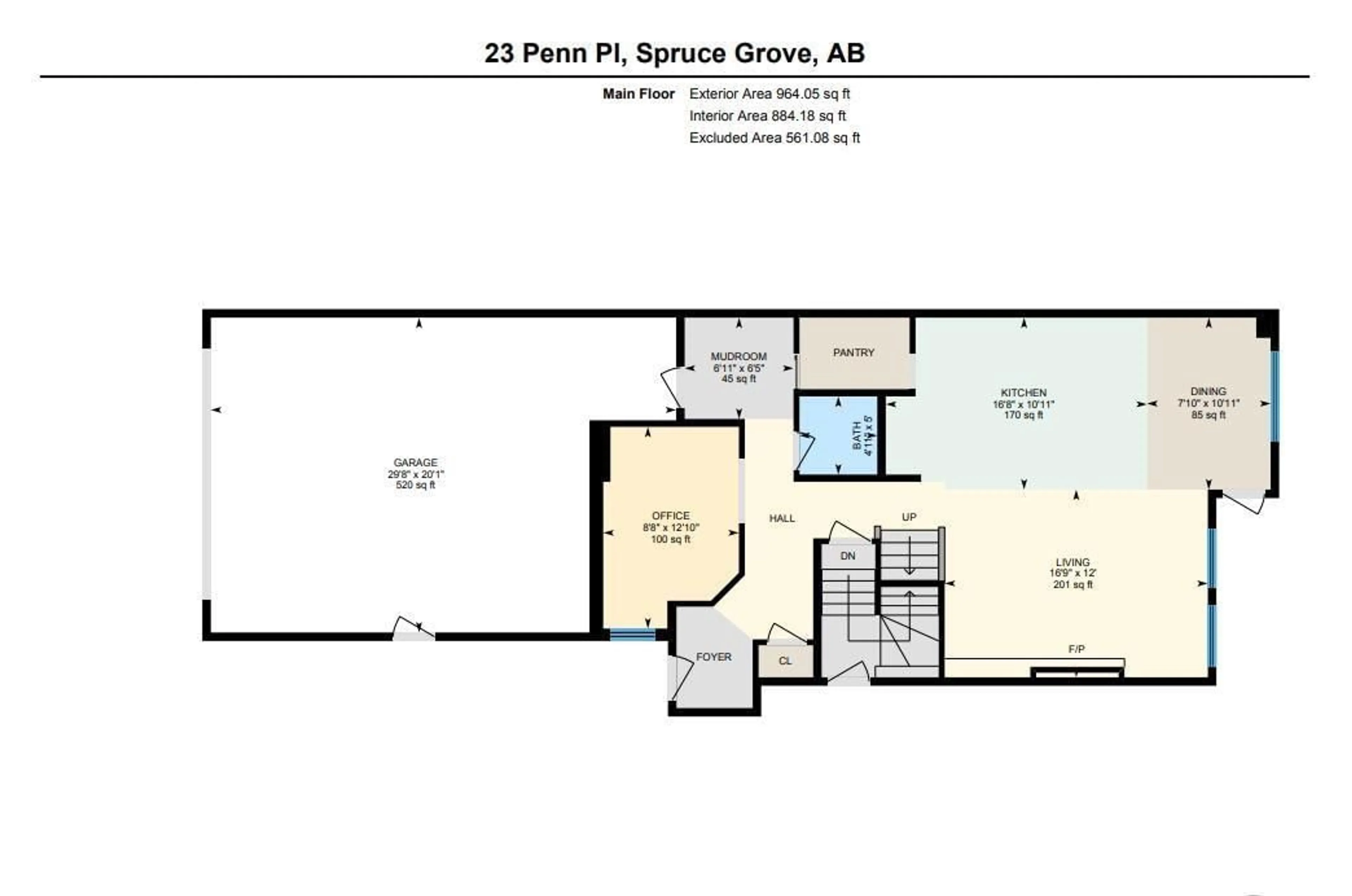 Floor plan for 23 PENN PL, Spruce Grove Alberta T7X2W6