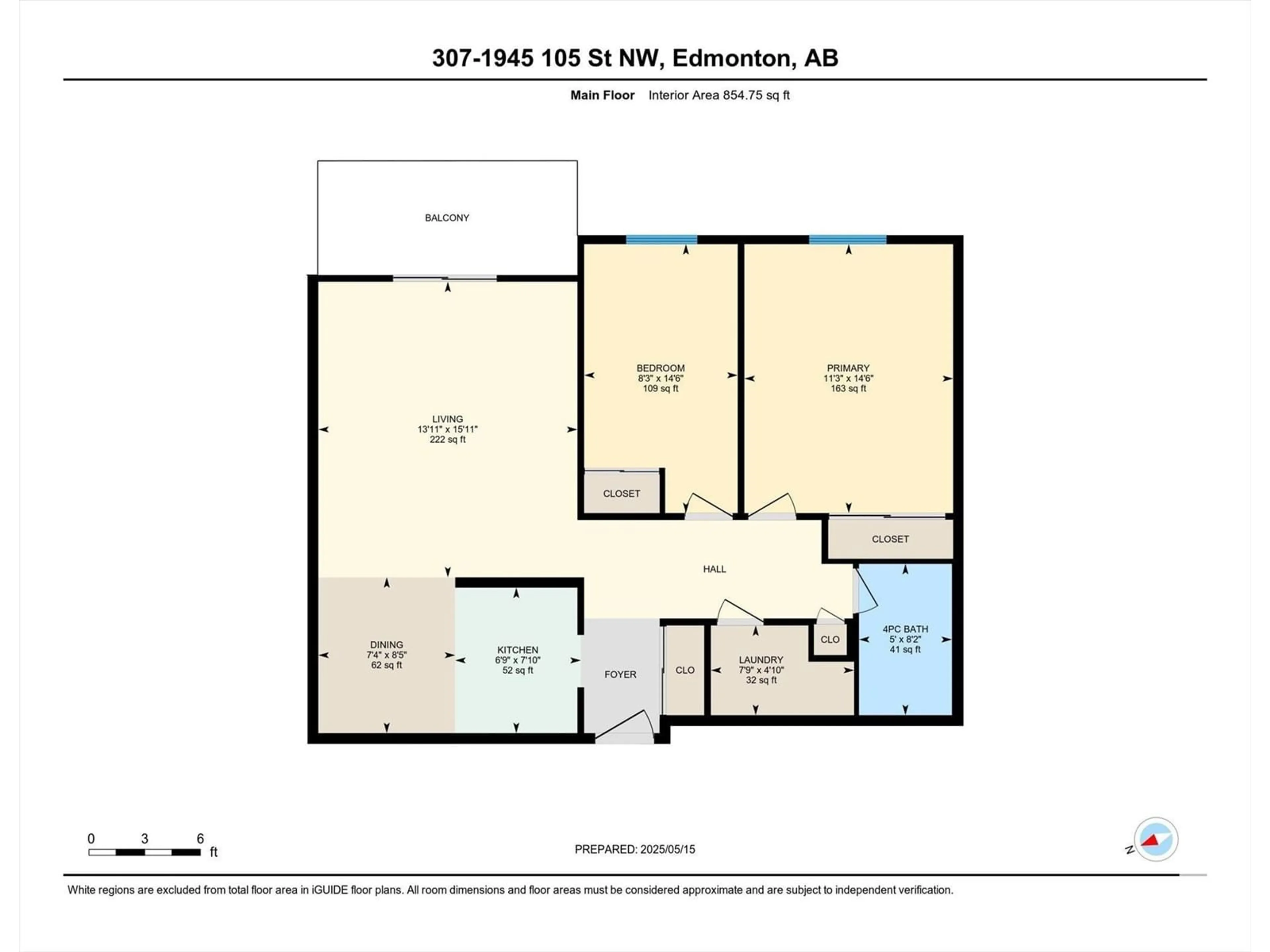 Floor plan for #307 - 1945 105 ST NW, Edmonton Alberta T6J5N6