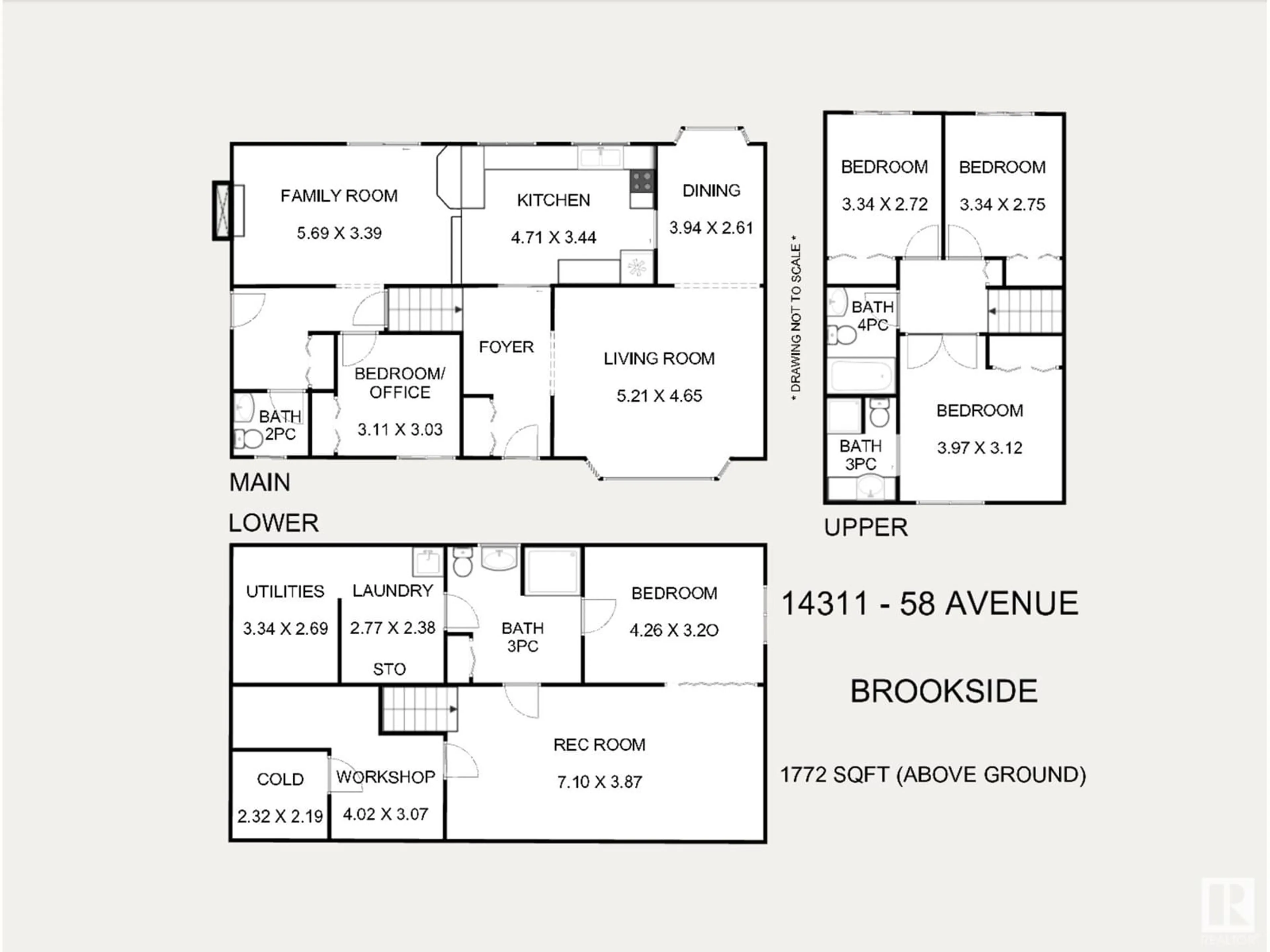 Floor plan for 14311 58 AV, Edmonton Alberta T6H1C9