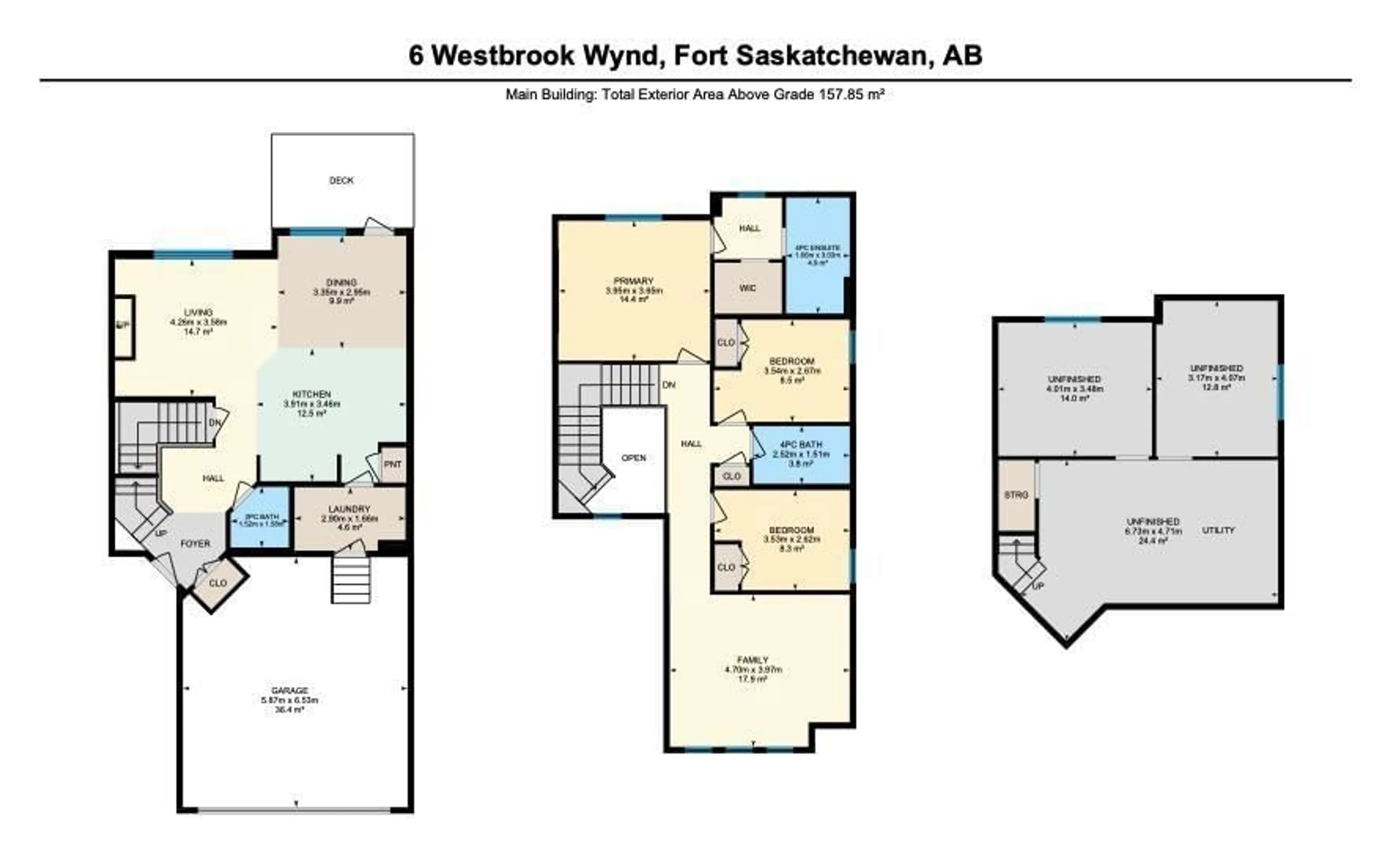 Floor plan for 6 WESTBROOK WD, Fort Saskatchewan Alberta T8L0J9