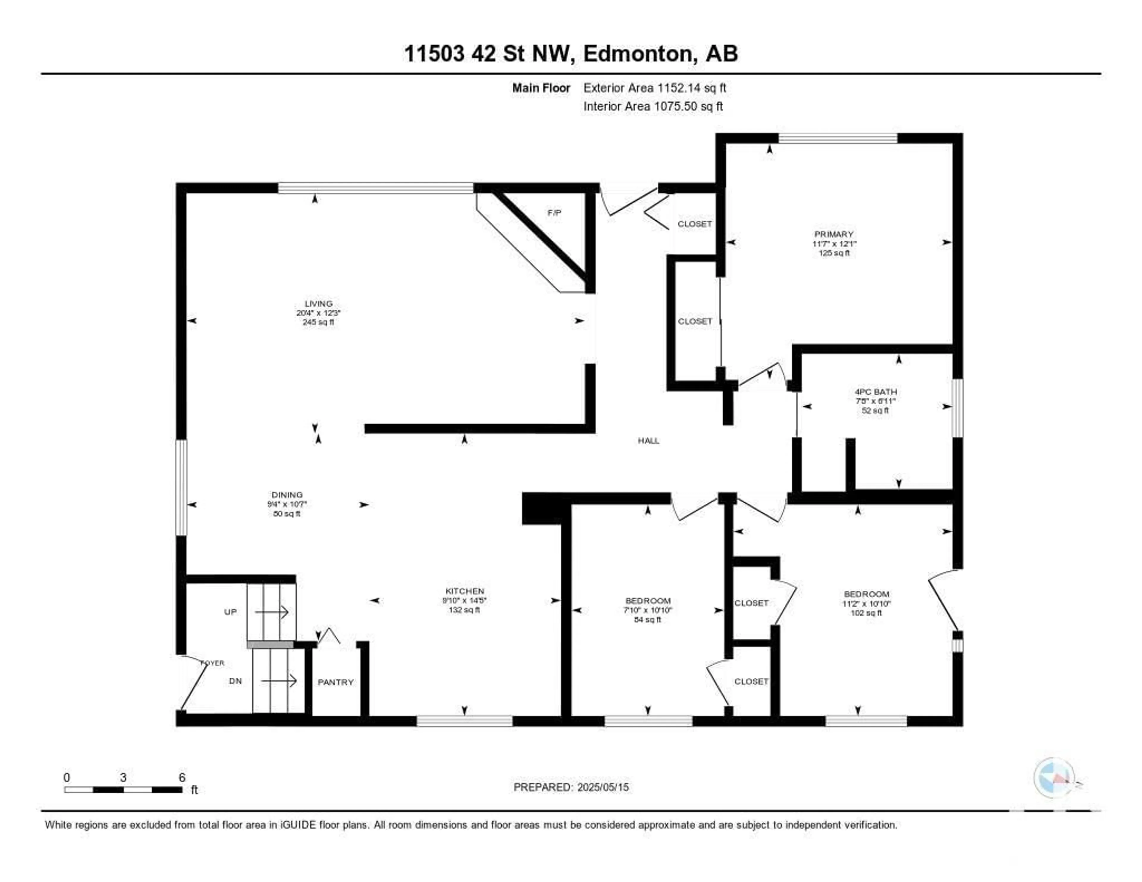 Floor plan for 11503 42 ST, Edmonton Alberta T5W2N1