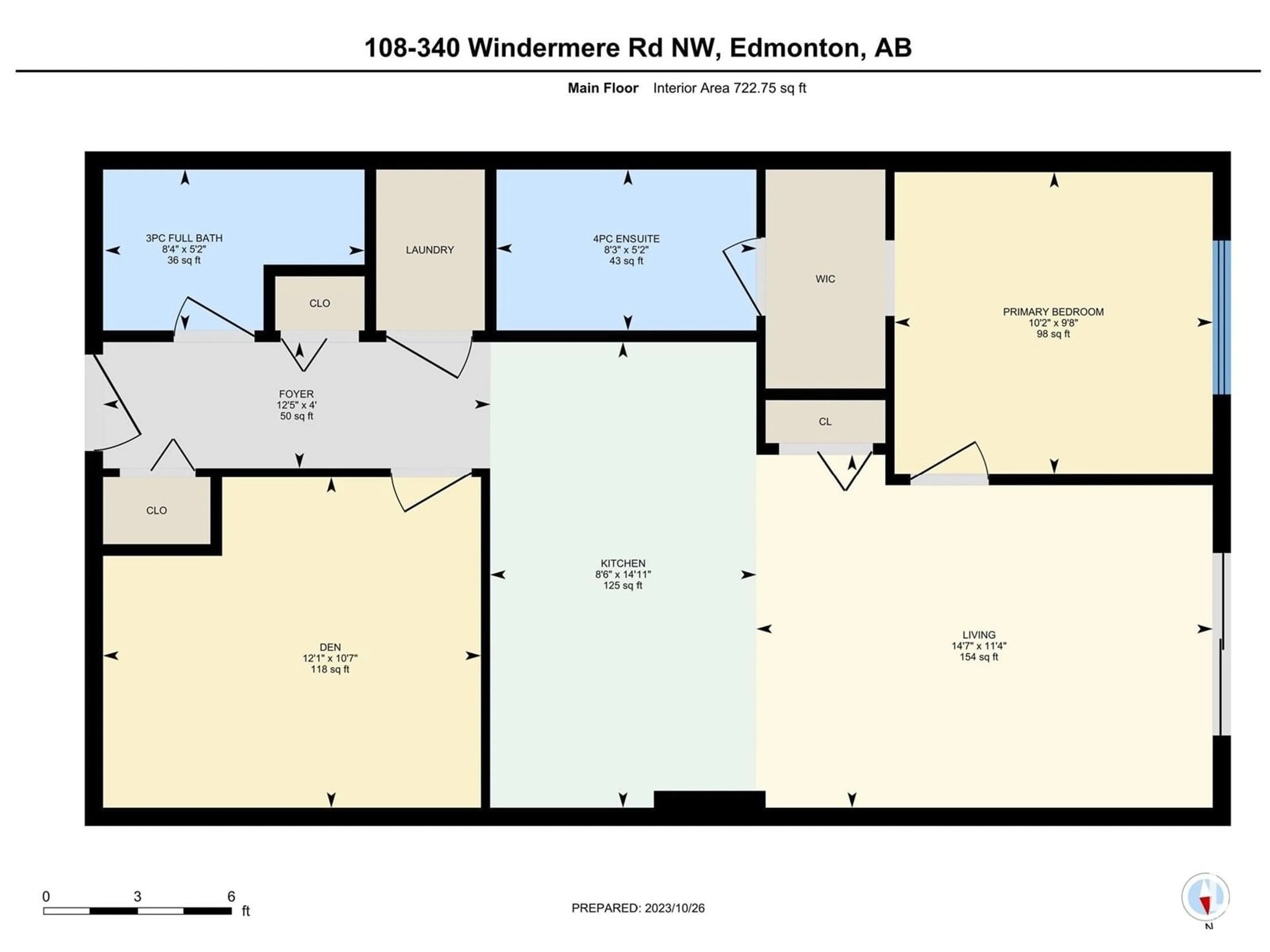 Floor plan for #108 - 340 WINDERMERE RD, Edmonton Alberta T6W2P2