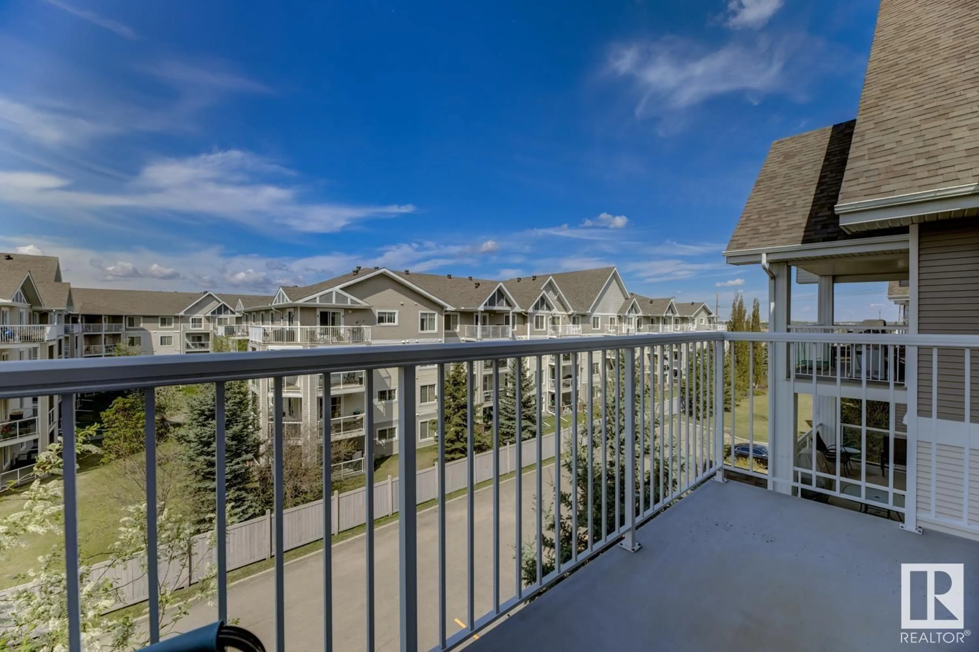 Balcony in the apartment, water/lake/river/ocean view for #404 - 13710 150 AV, Edmonton Alberta T6V0B2