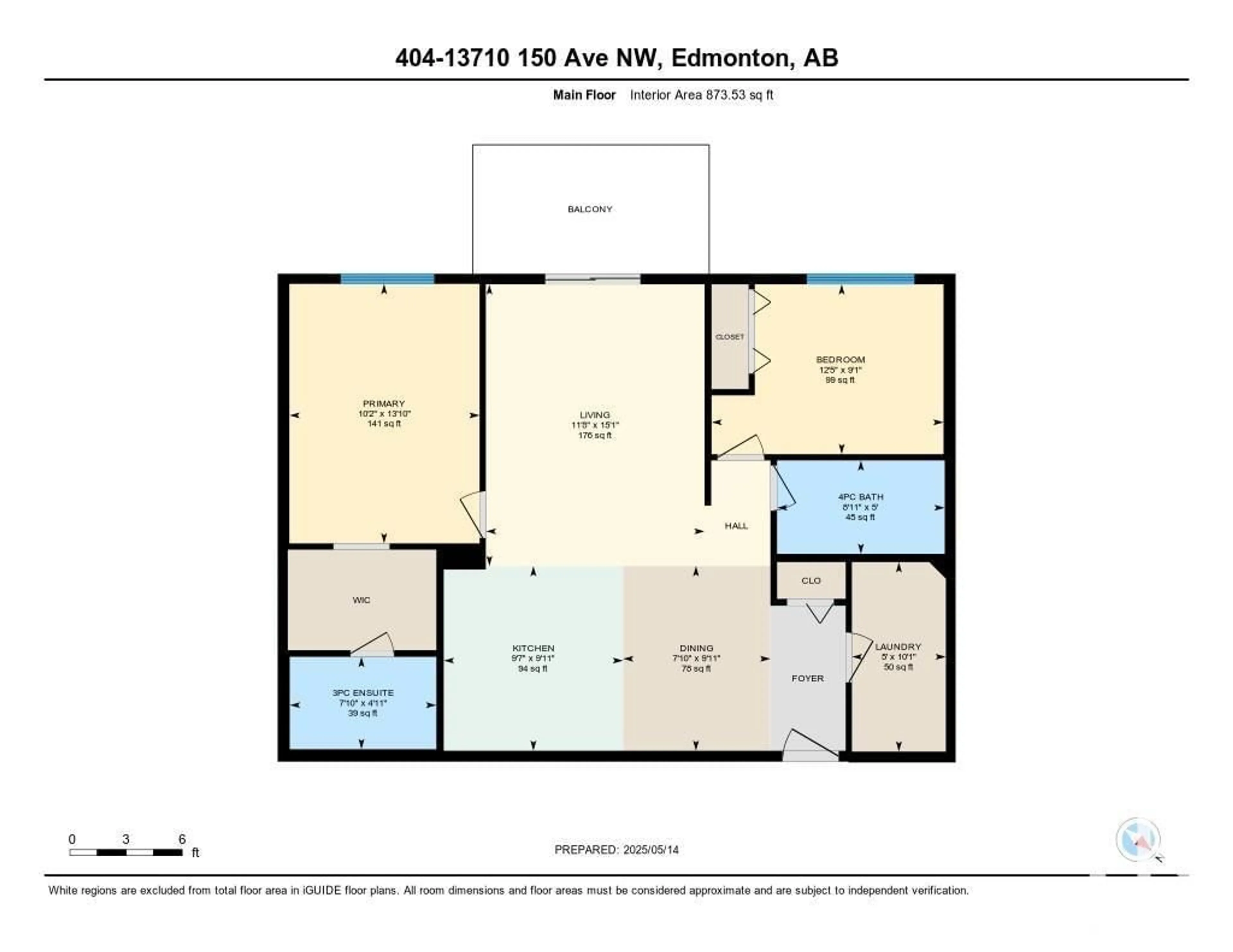 Floor plan for #404 - 13710 150 AV, Edmonton Alberta T6V0B2