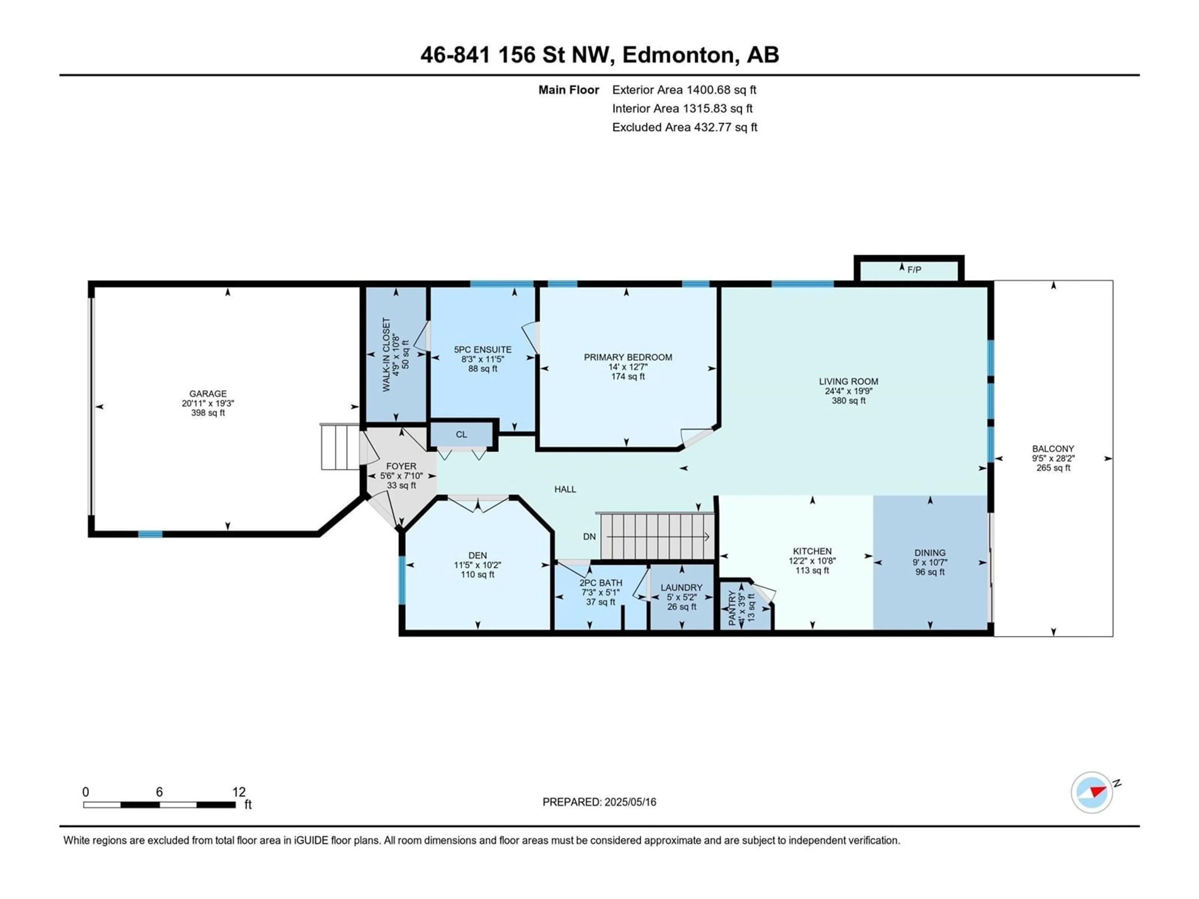 Floor plan for 46 841 156 ST NW, Edmonton Alberta T6R0B3
