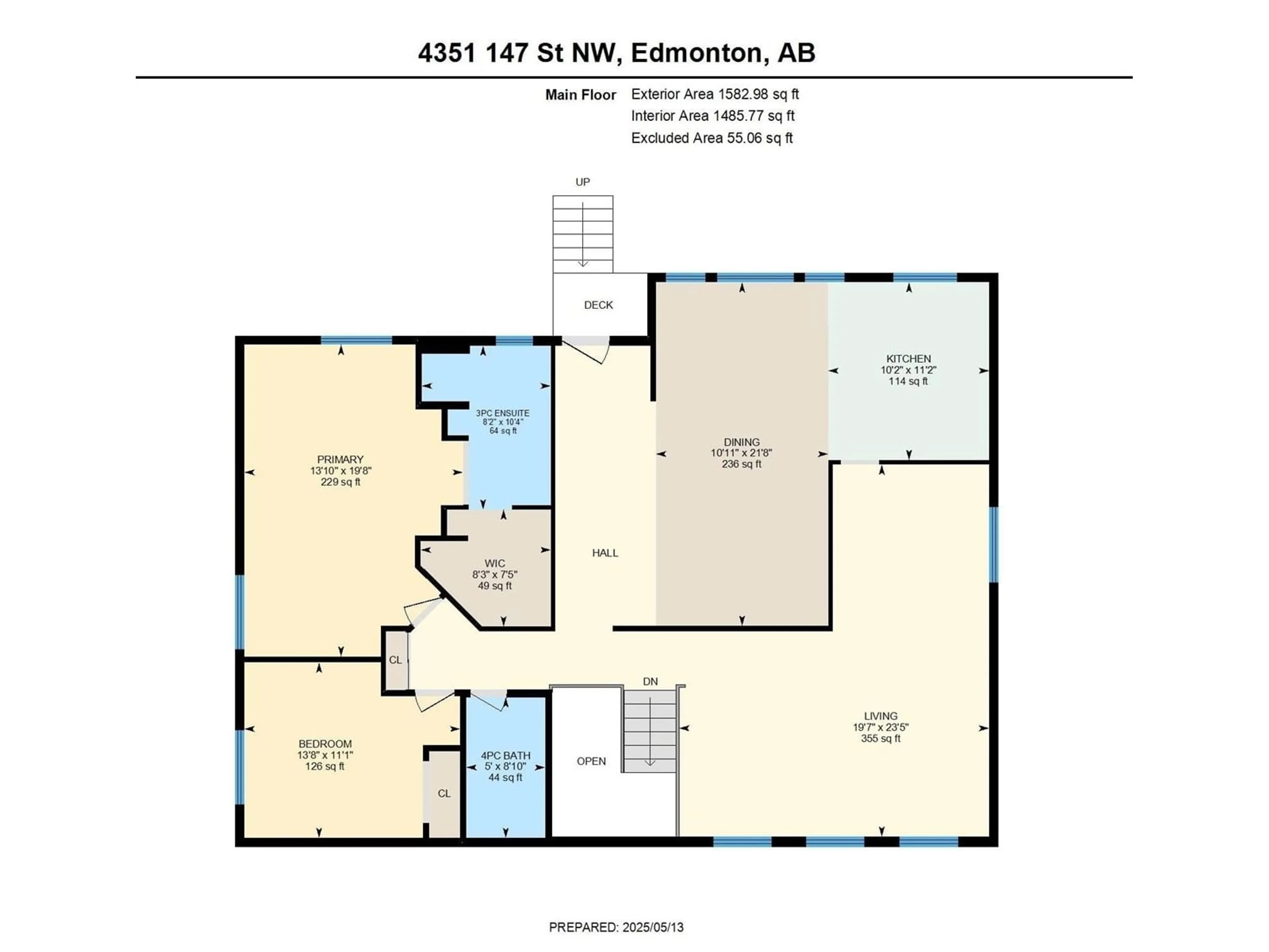 Floor plan for NW - 4351 147 ST, Edmonton Alberta T6H5V3