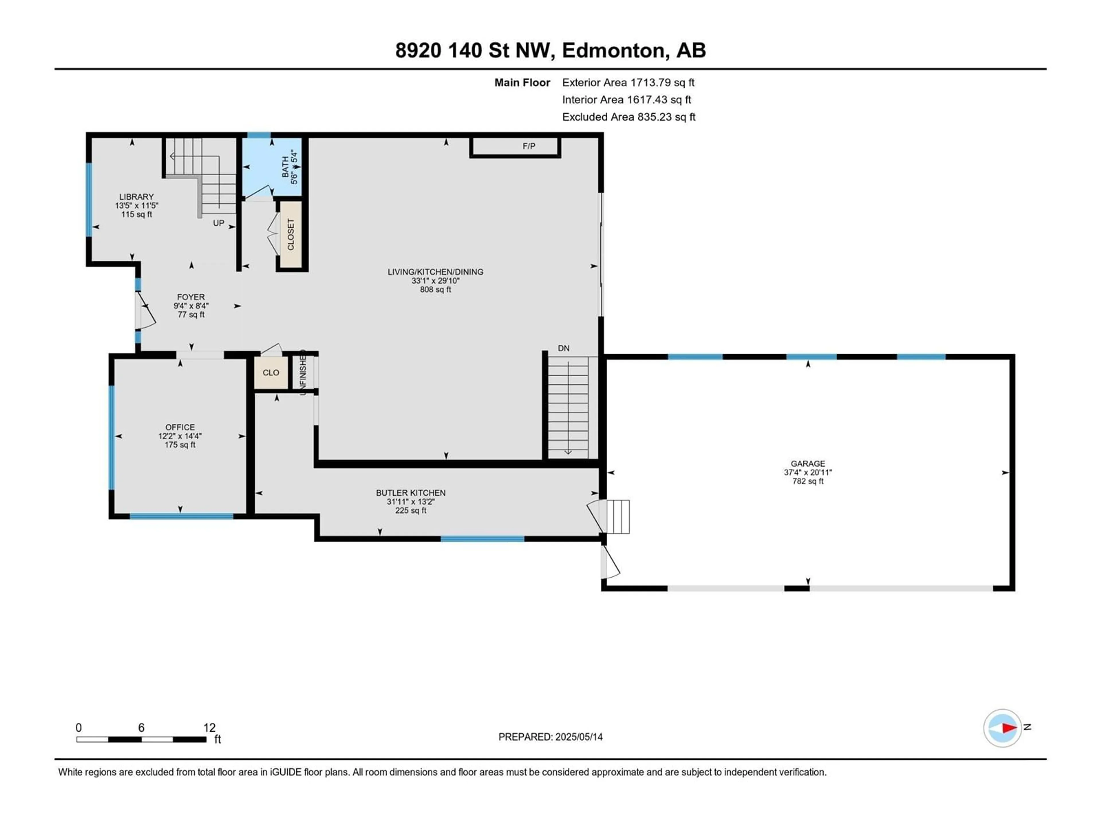 Floor plan for 14004 89A AV, Edmonton Alberta T5R0J5