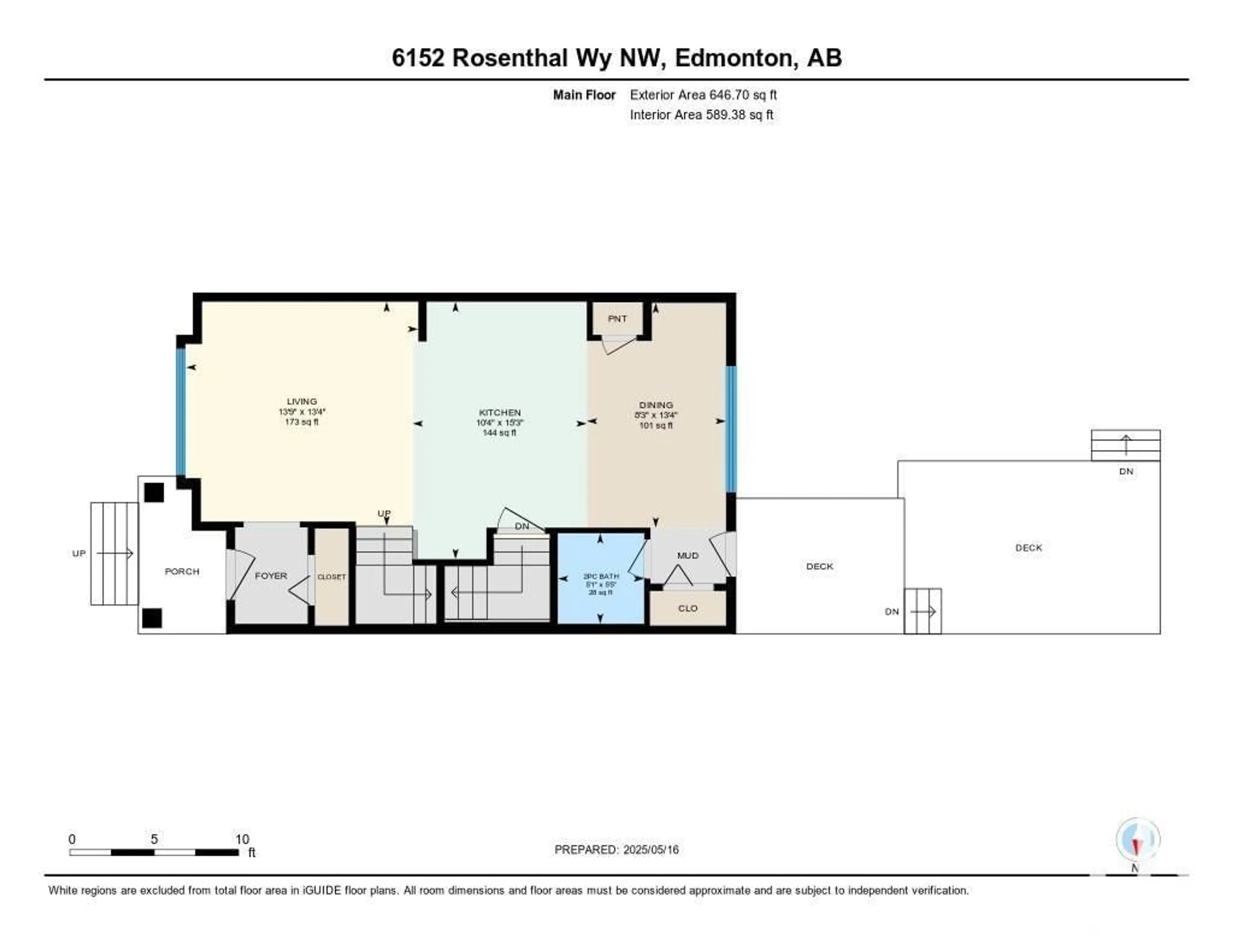 Floor plan for 6152 ROSENTHAL WY, Edmonton Alberta T5T7A6