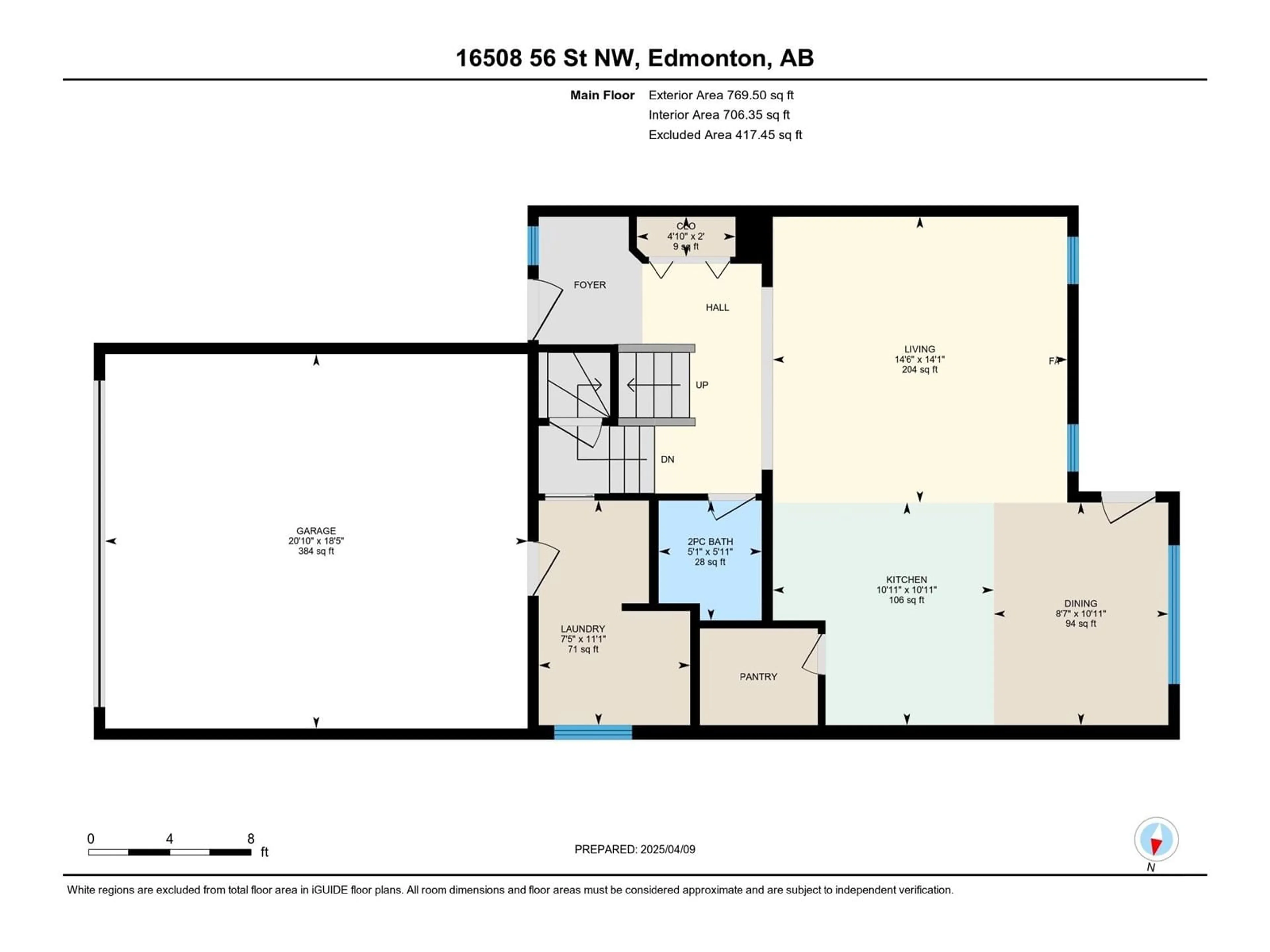 Floor plan for 16508 56 ST, Edmonton Alberta T5Y3M7