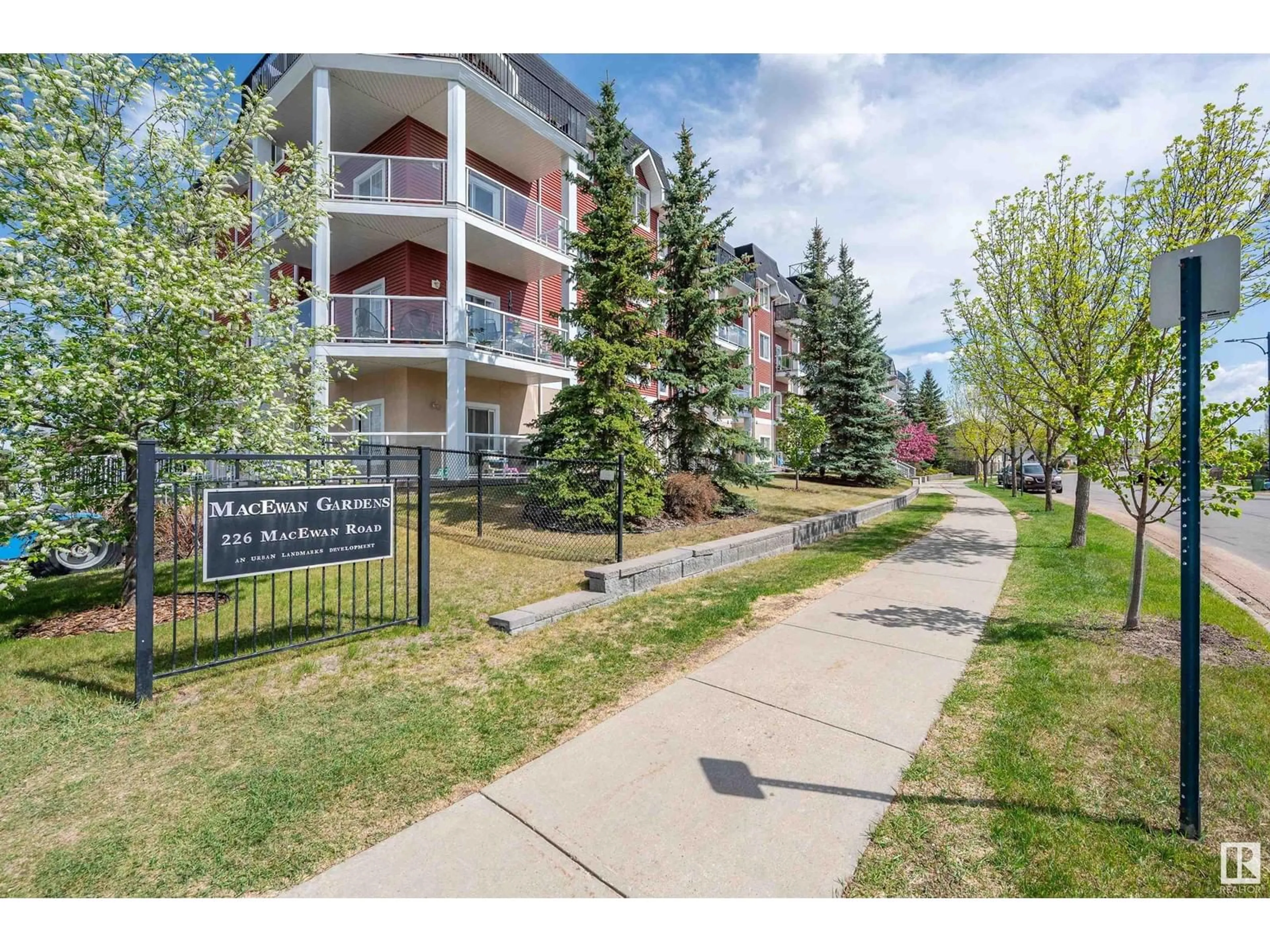 A pic from outside/outdoor area/front of a property/back of a property/a pic from drone, street for #408 - 226 MACEWAN RD, Edmonton Alberta T6W0C5