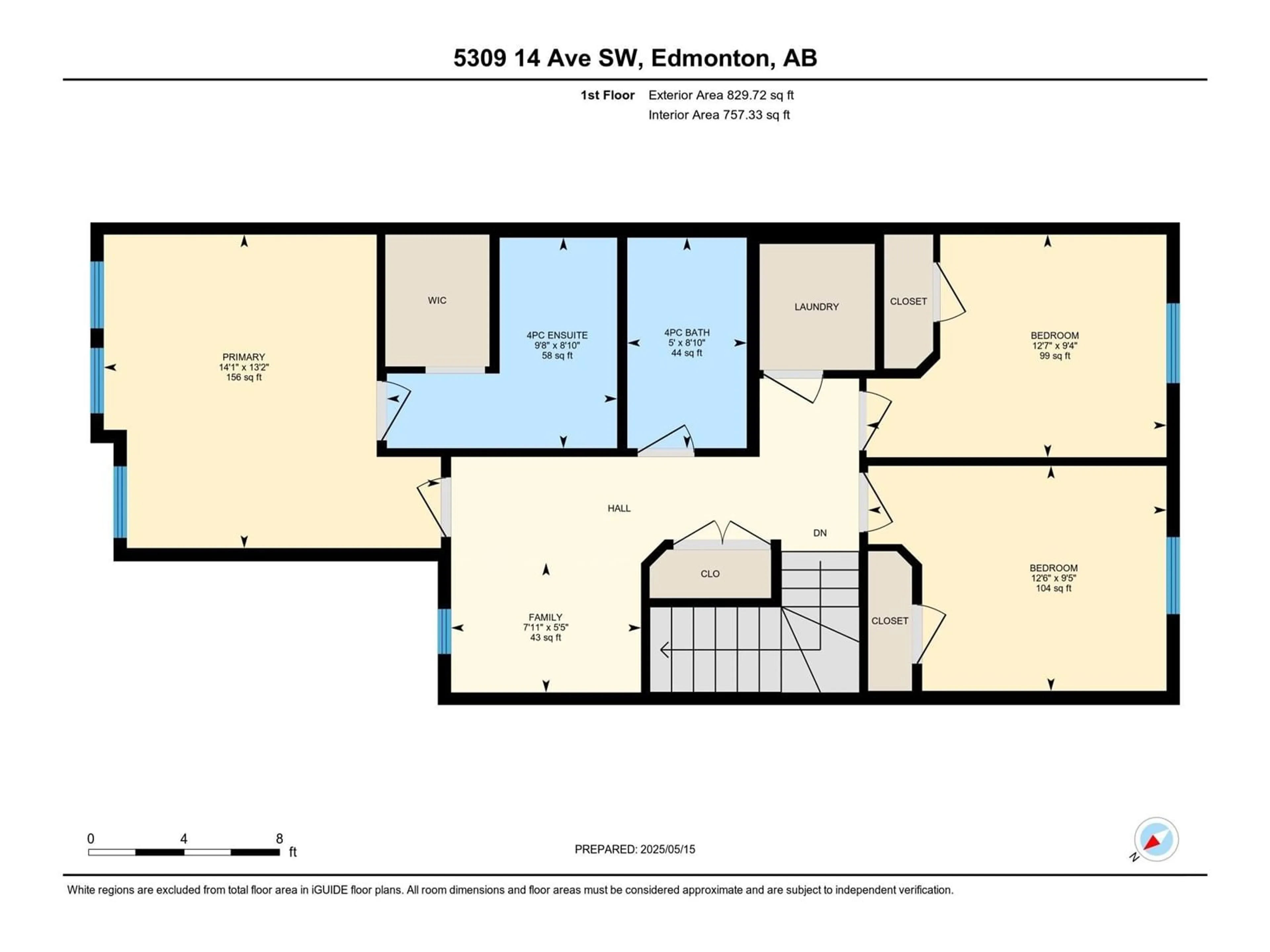 Floor plan for 5309 14 AV SW, Edmonton Alberta T6X1S2