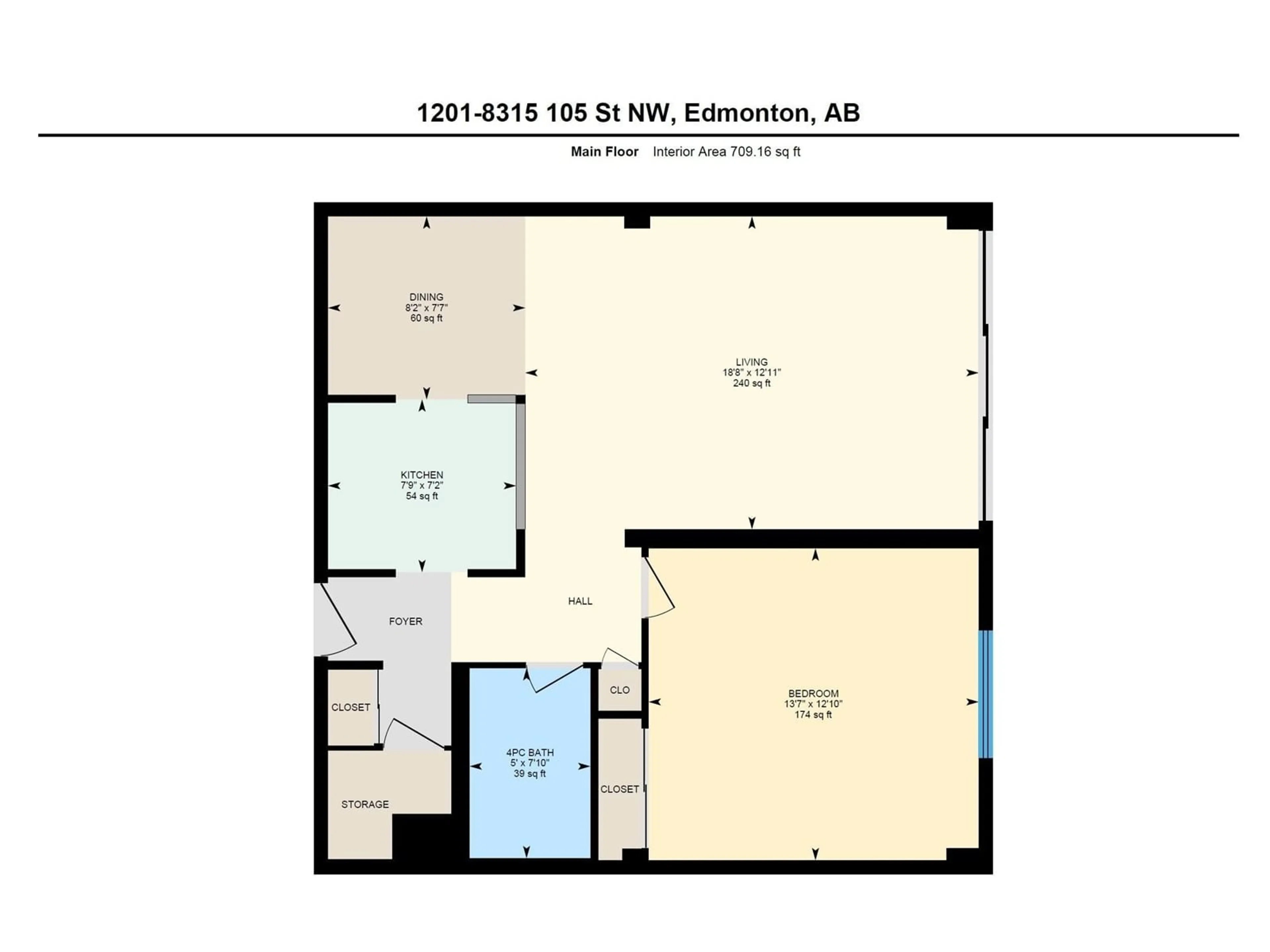 Floor plan for 8315 - 1201 105 ST, Edmonton Alberta T6E4H4