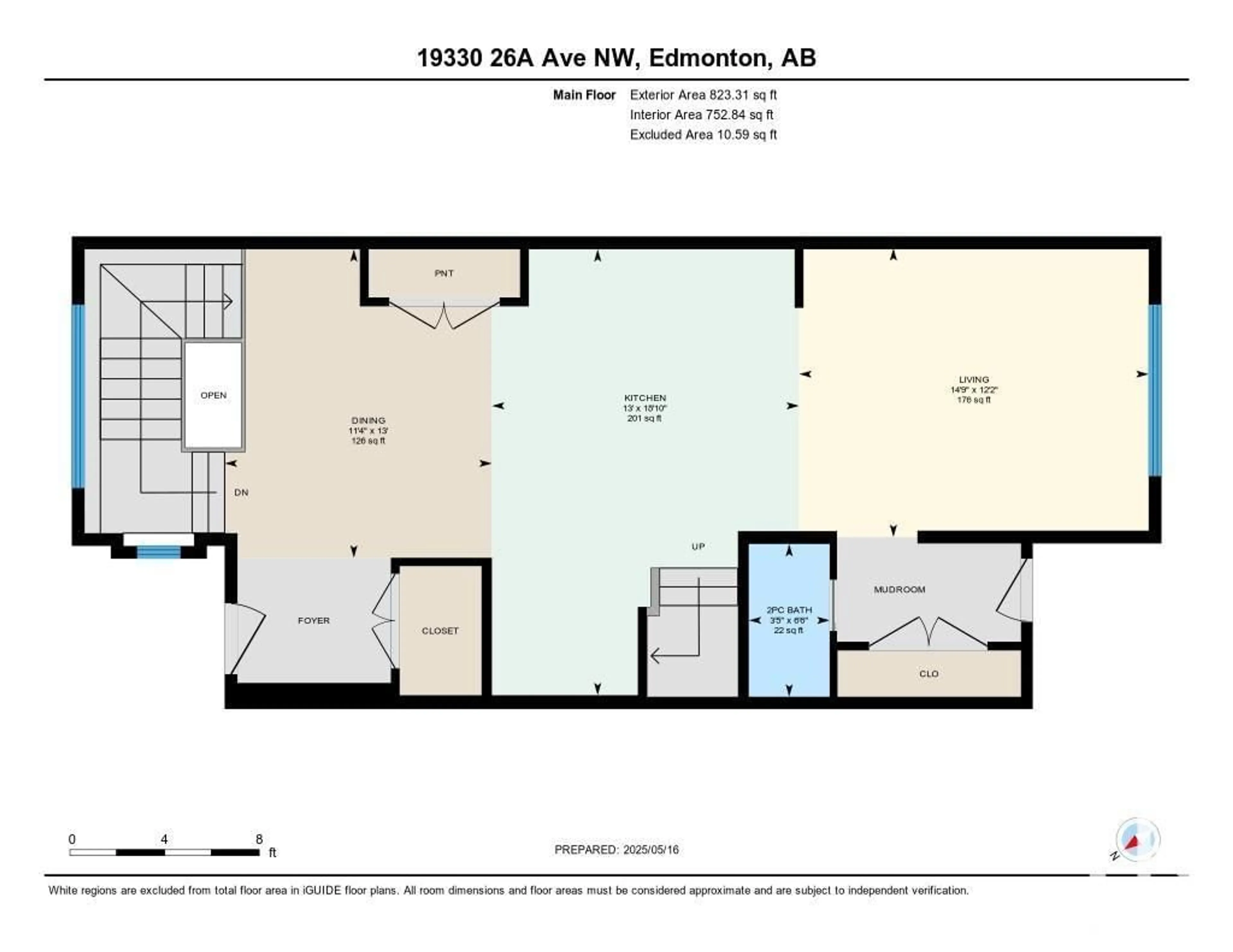 Floor plan for 19330 26A AV, Edmonton Alberta T6M1L2