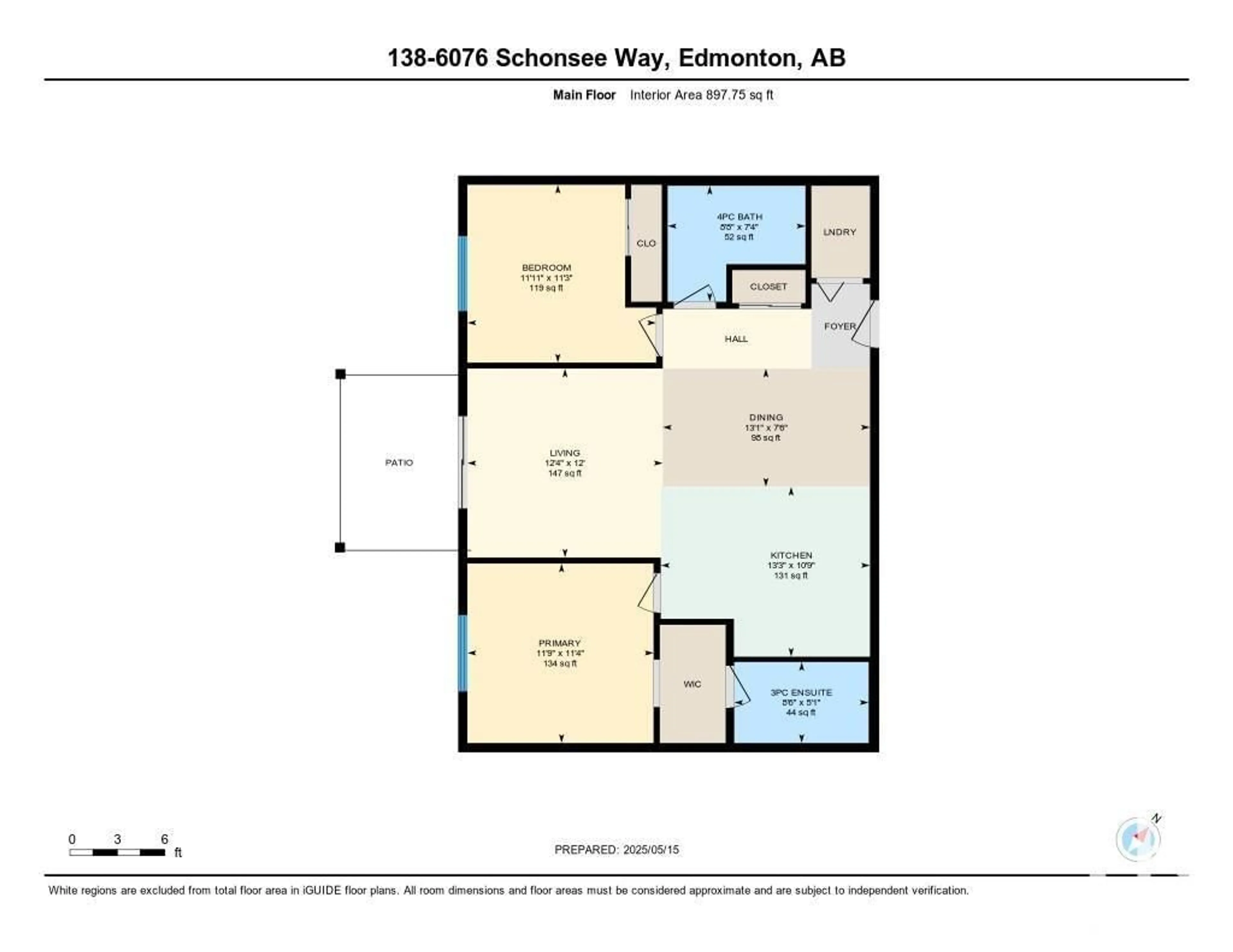 Floor plan for 6076 - 138 SCHONSEE WY, Edmonton Alberta T5Z0K8