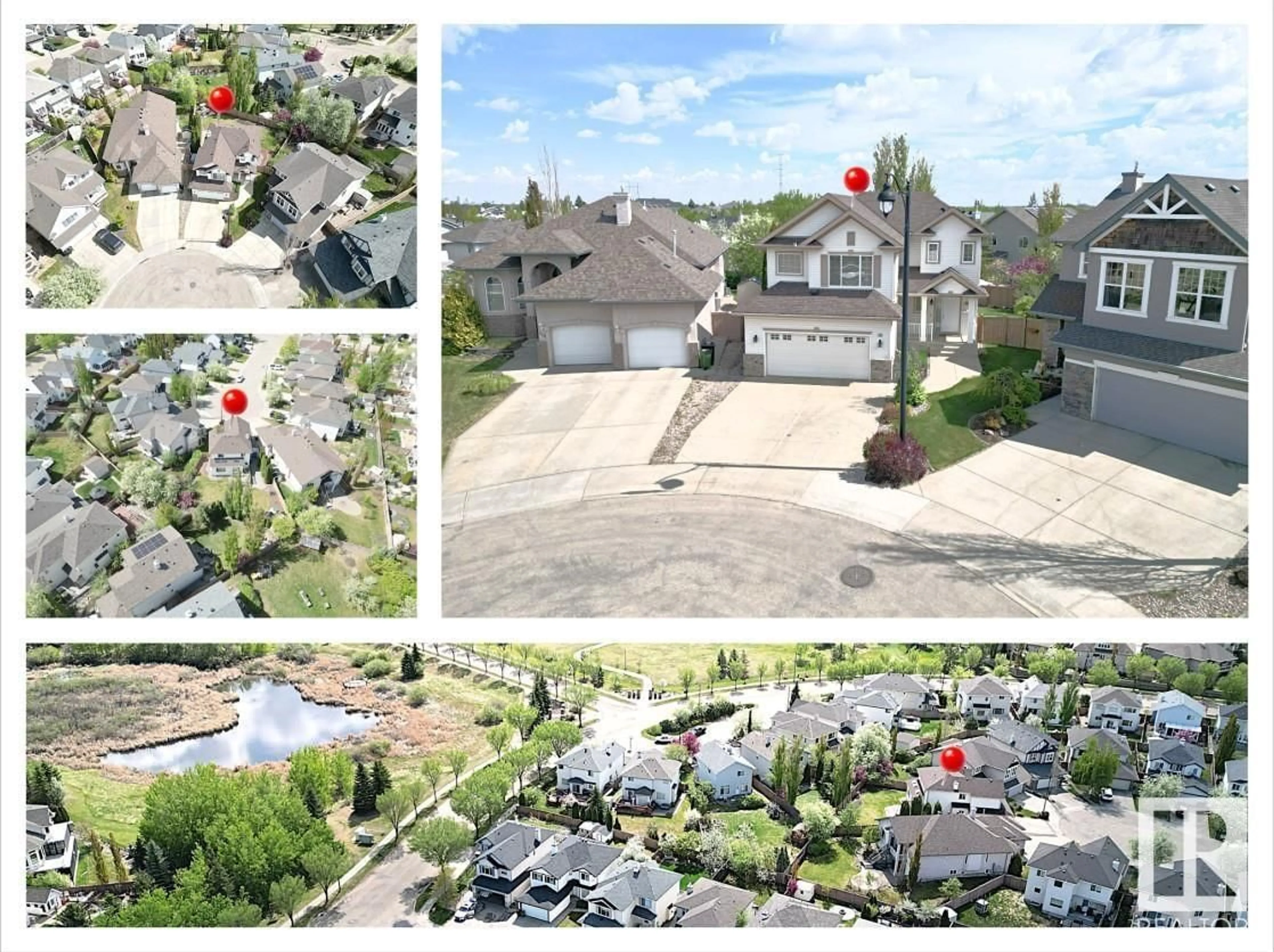A pic from outside/outdoor area/front of a property/back of a property/a pic from drone, street for 318 HILLIARD CL NW, Edmonton Alberta T6R3G4