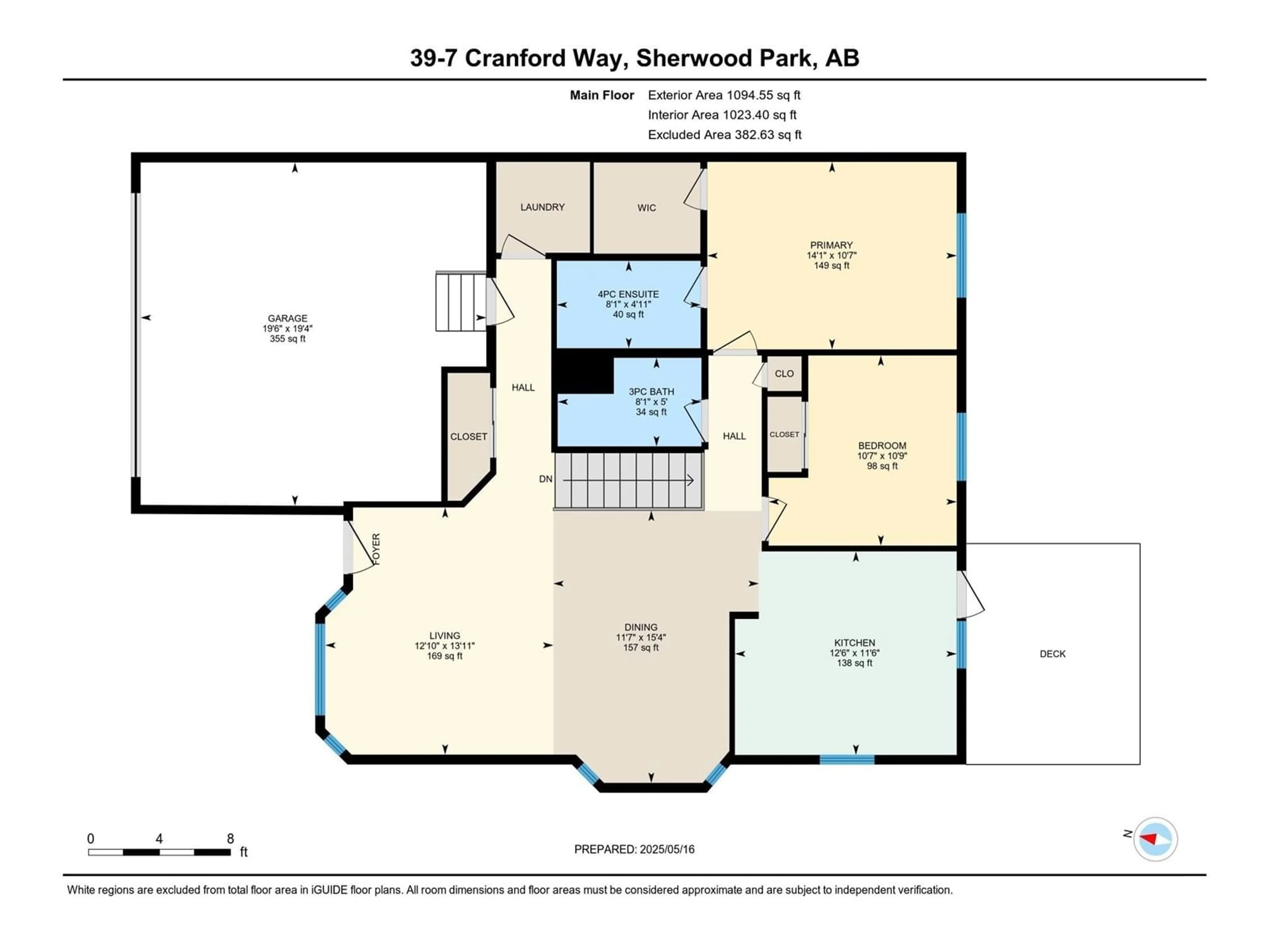 Floor plan for 7 - 39 CRANFORD WY, Sherwood Park Alberta T8H5W5