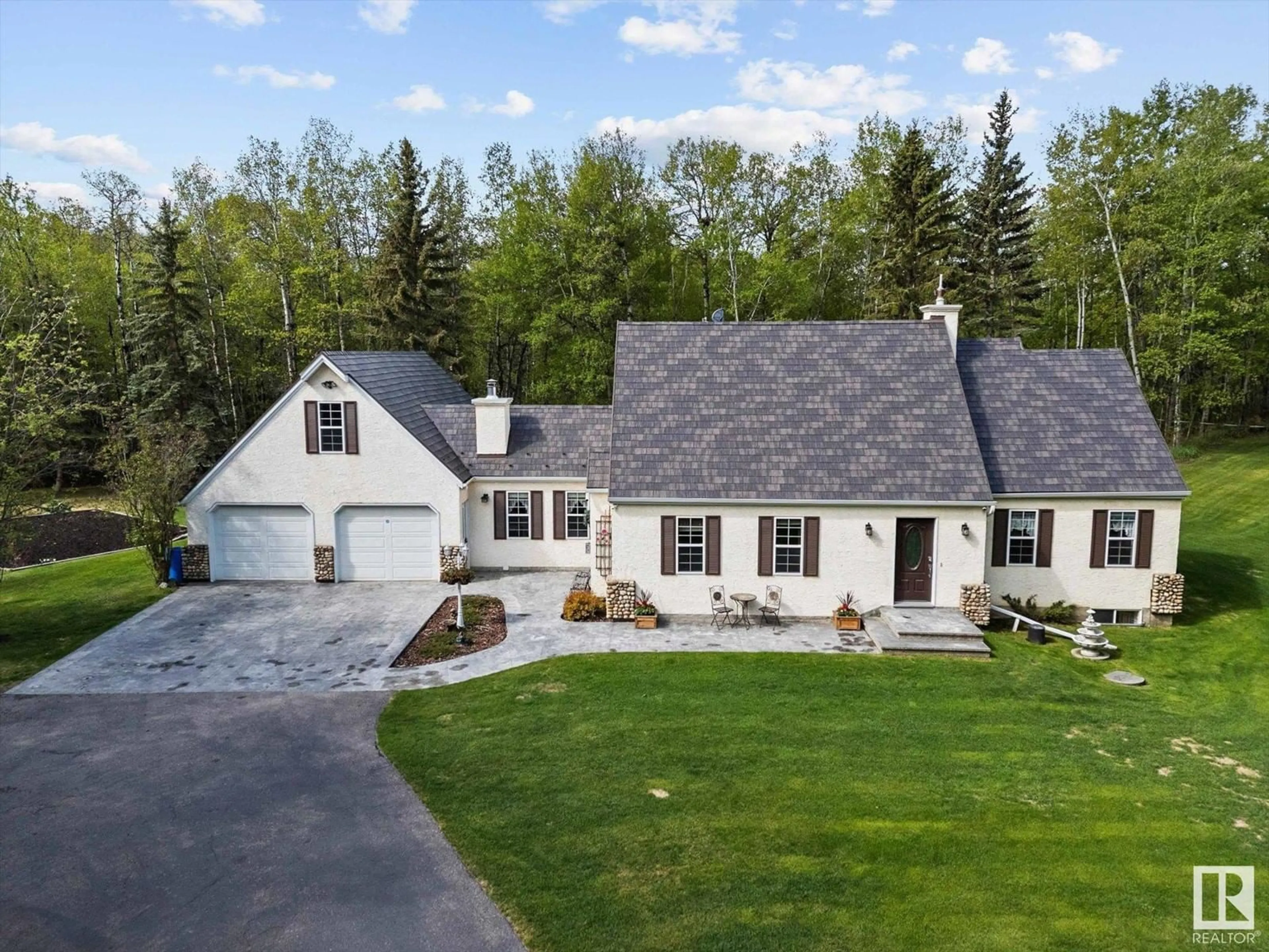 A pic from outside/outdoor area/front of a property/back of a property/a pic from drone, street for #2 - 53103 RGE ROAD 14, Rural Parkland County Alberta T7Y2T3