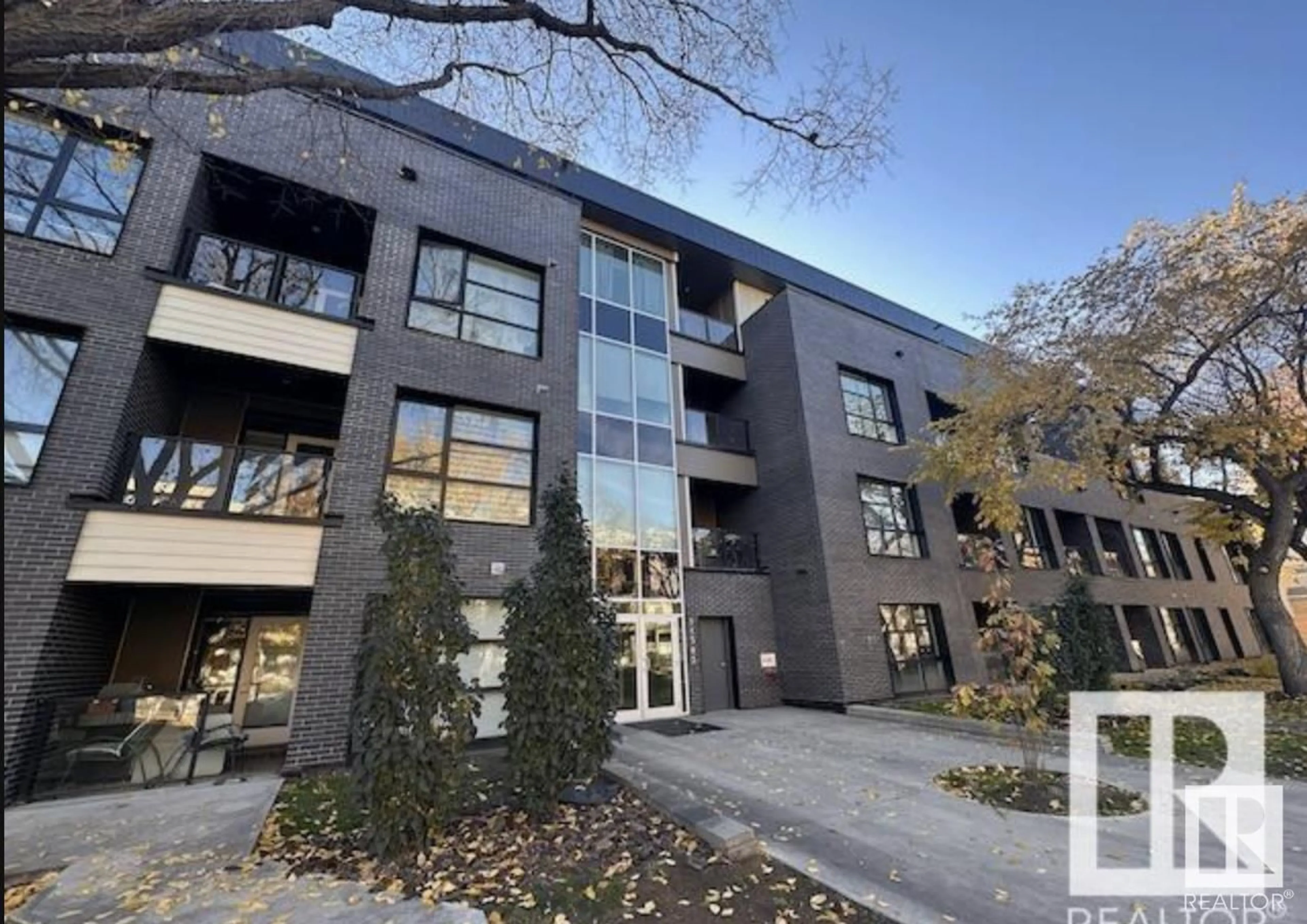 A pic from outside/outdoor area/front of a property/back of a property/a pic from drone, building for #117 - 11503 76 AV, Edmonton Alberta T6G0L6