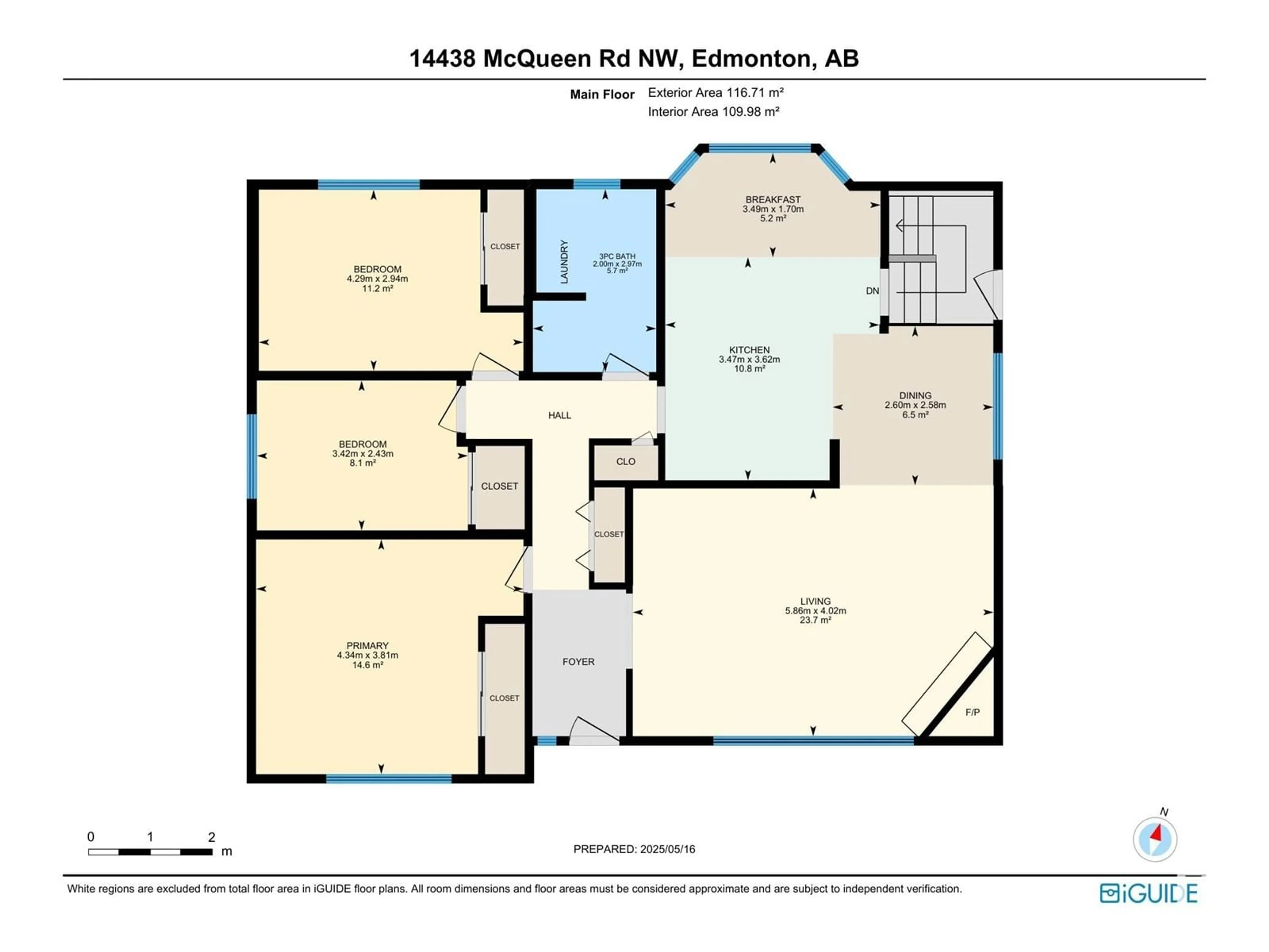 Floor plan for 14438 MCQUEEN RD, Edmonton Alberta T5N3L6