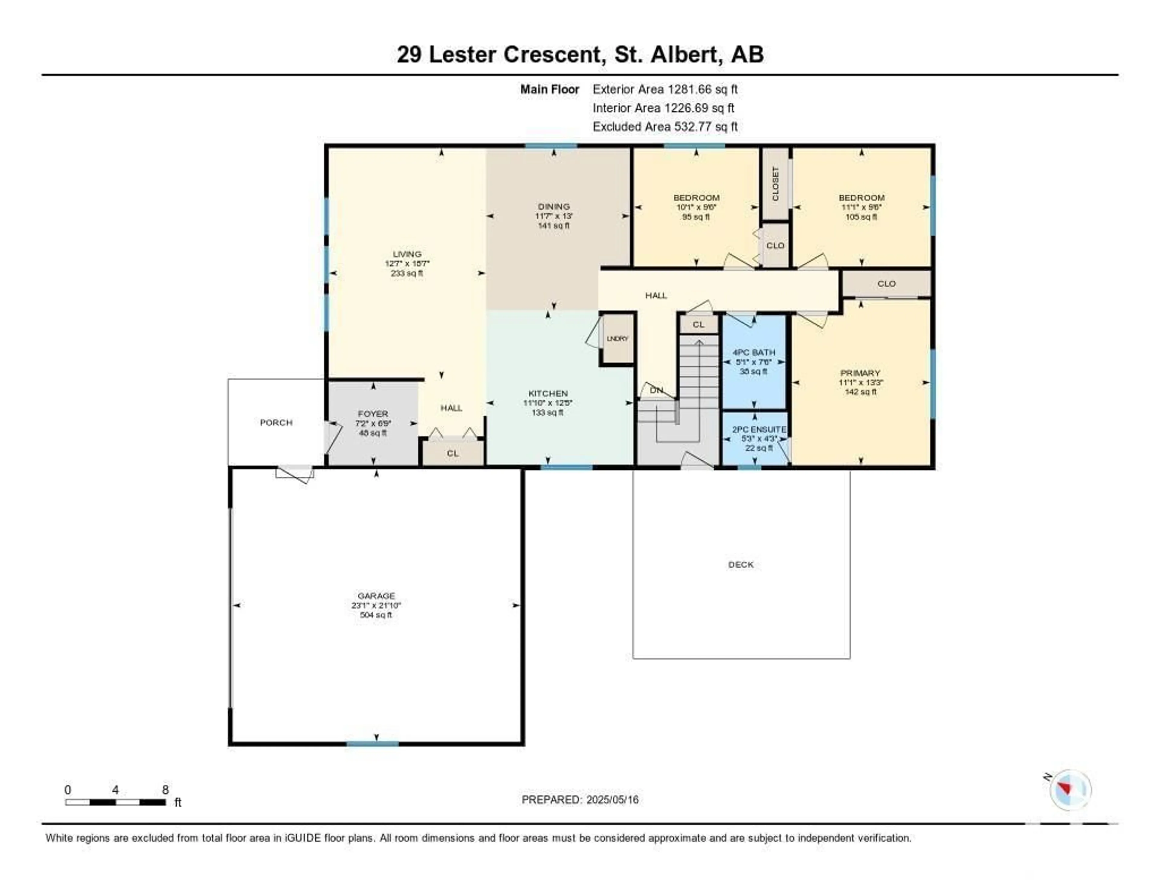 Floor plan for 29 LESTER CR, St. Albert Alberta T8N2B9