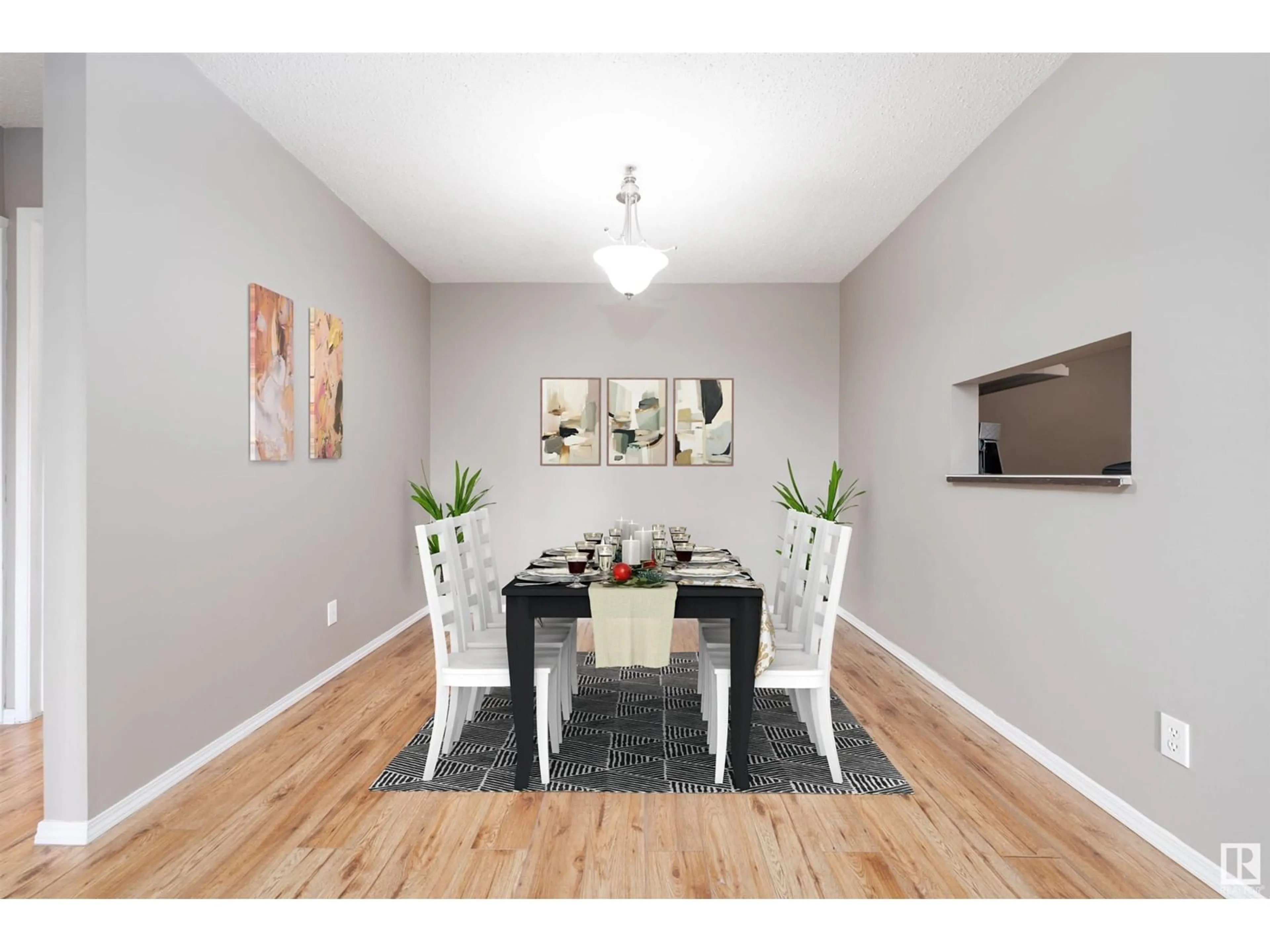 Dining room, wood/laminate floor for #201 - 10524 29 AV, Edmonton Alberta T6J4J2