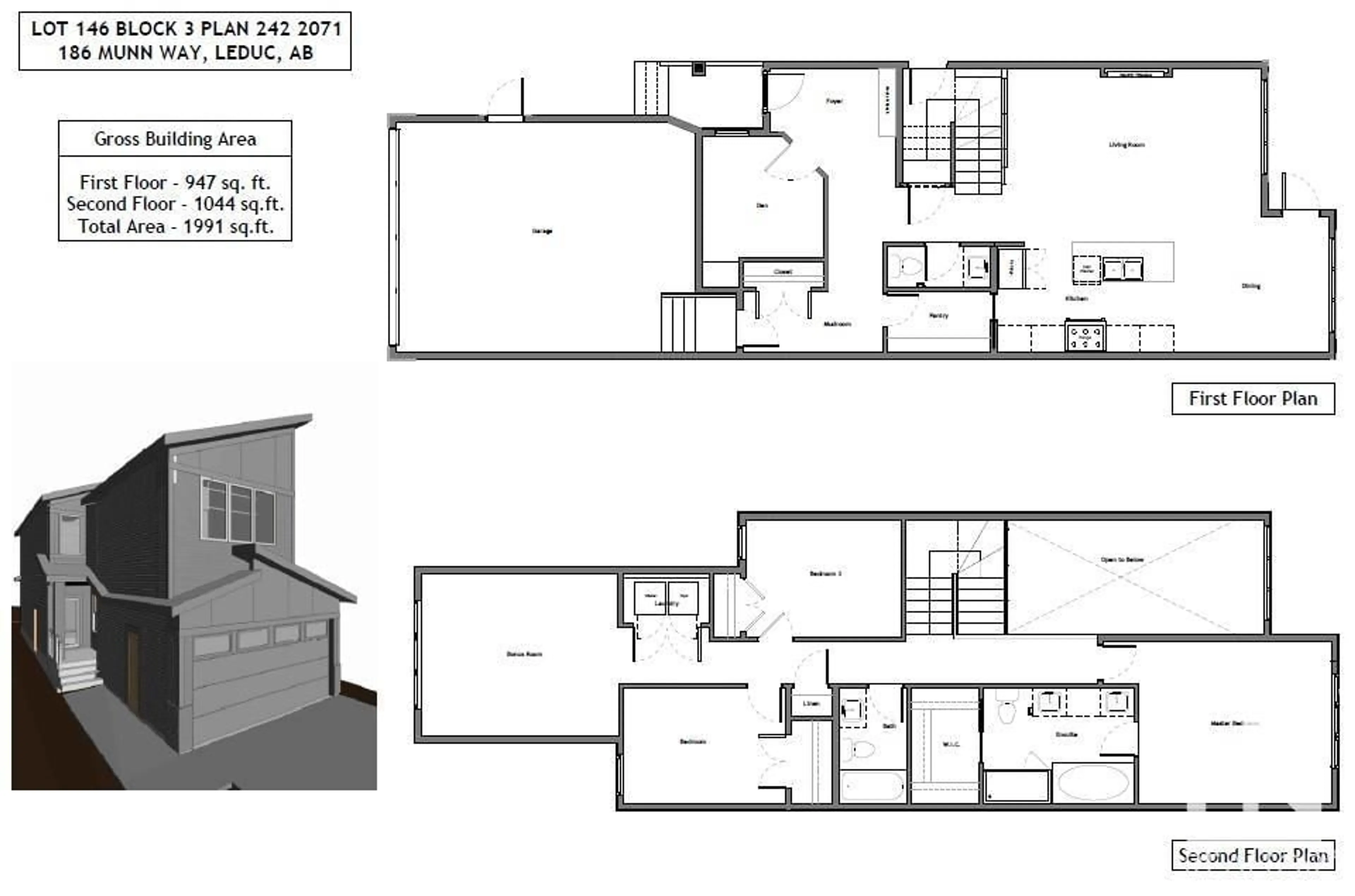 Floor plan for 186 MUNN WY, Leduc Alberta T9E0S9