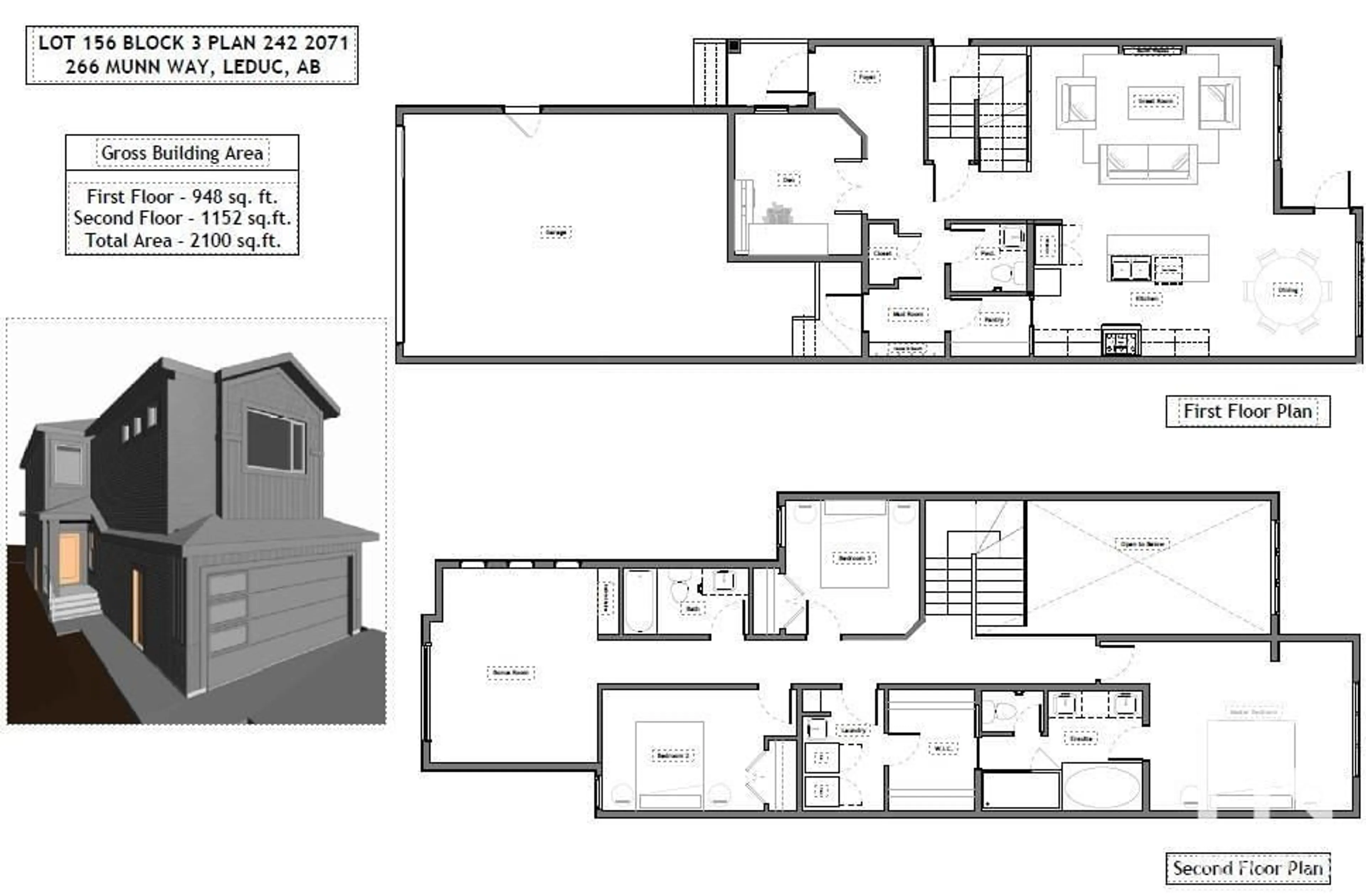 Floor plan for 266 MUNN WY, Leduc Alberta T9E0S9