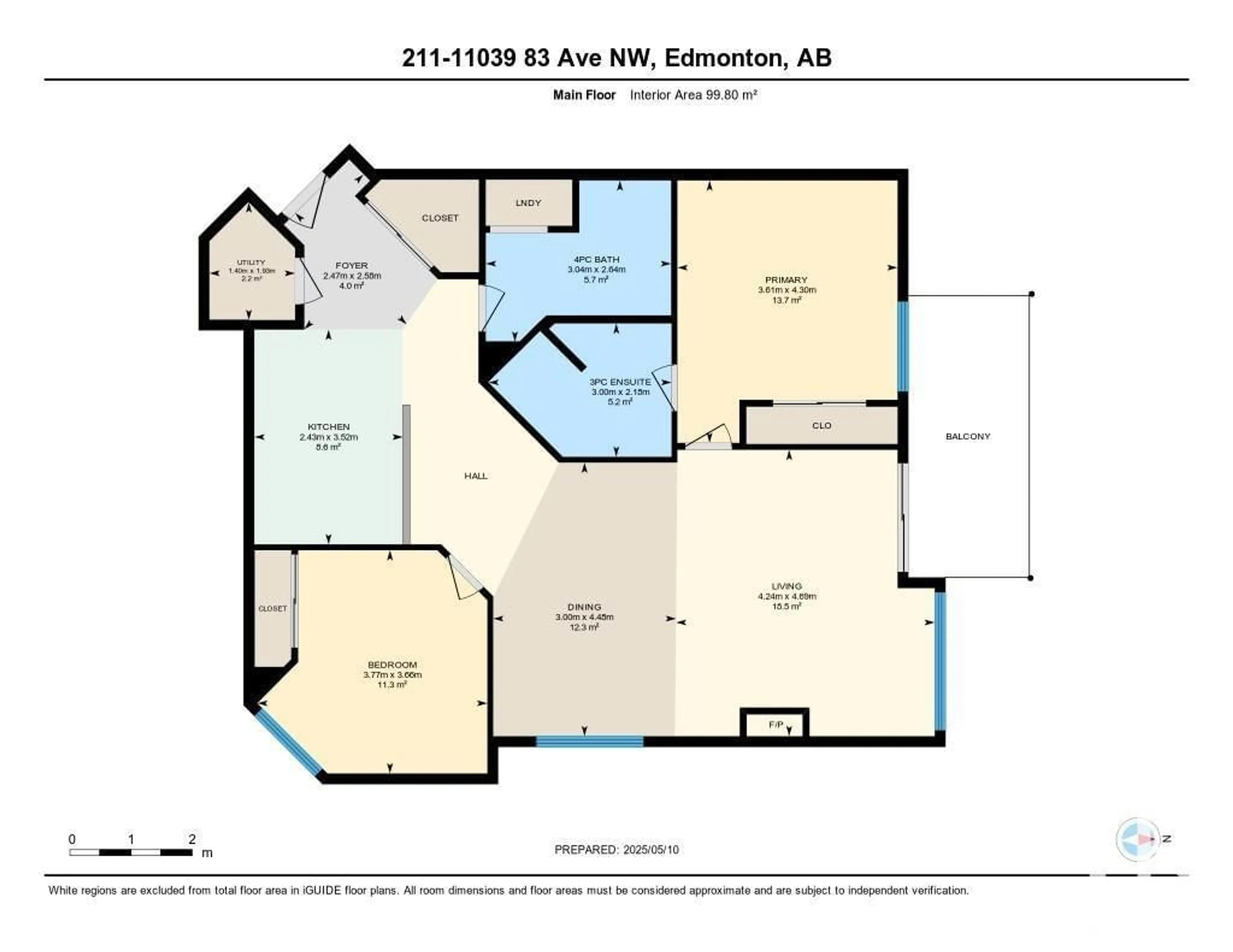 Floor plan for #211 - 11039 83 AV, Edmonton Alberta T6G2V6