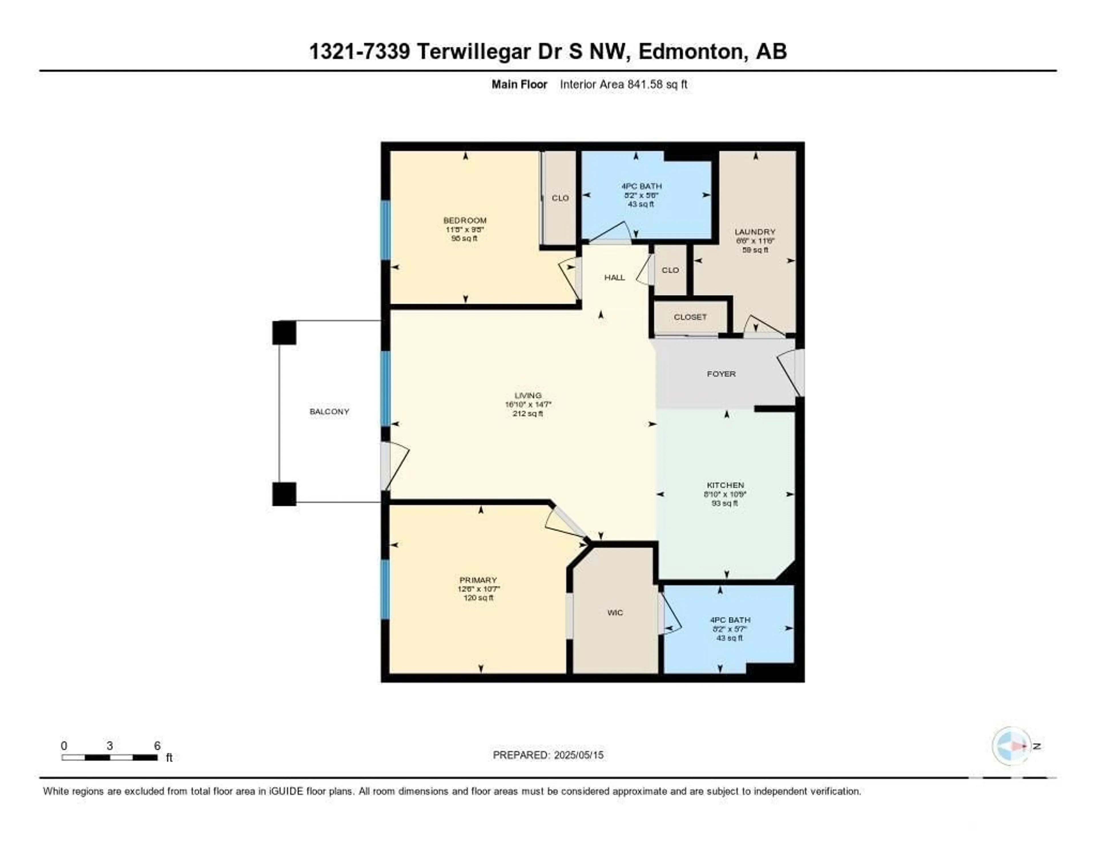 Floor plan for 7339 - 1321 SOUTH TERWILLEGAR DR, Edmonton Alberta T6R0E1