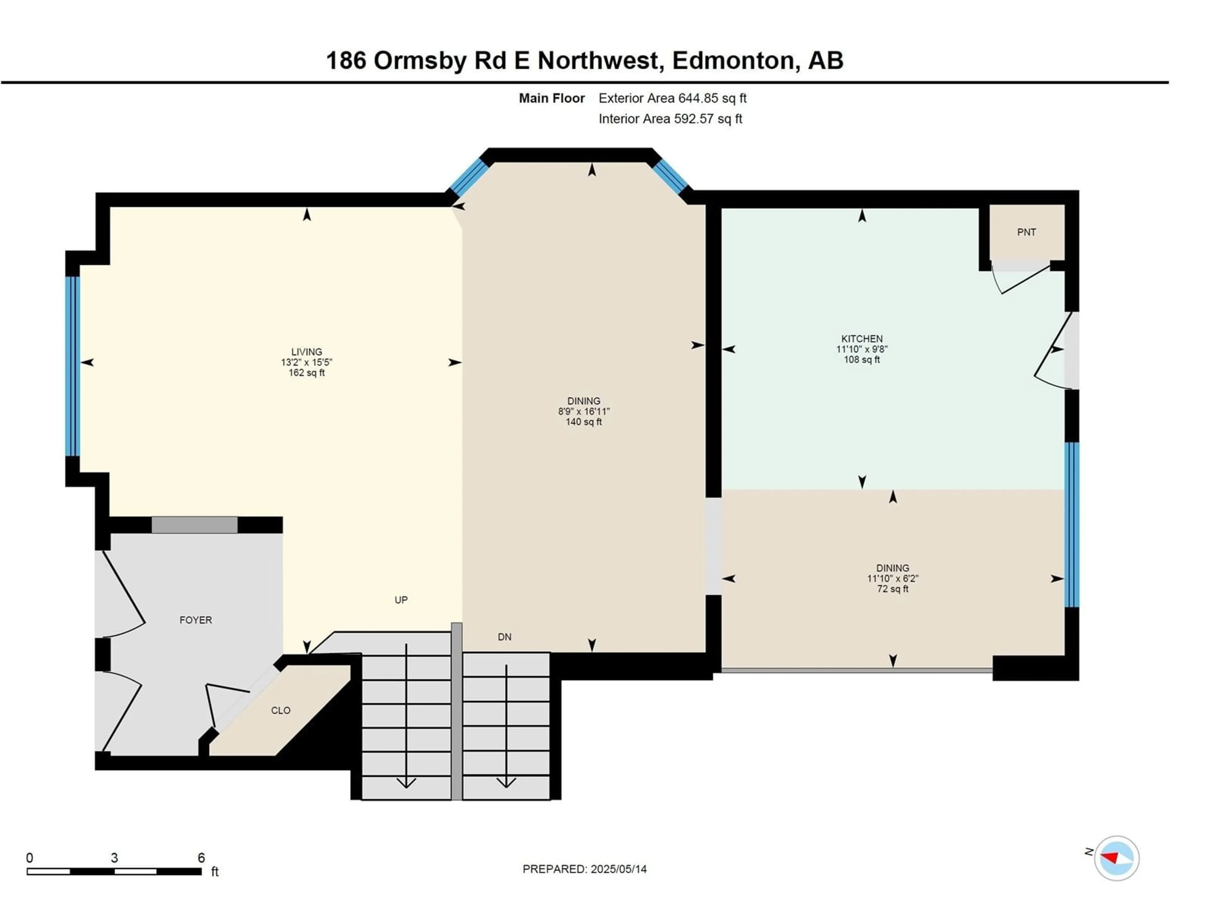 Floor plan for 186 ORMSBY RD, Edmonton Alberta T5T5X5