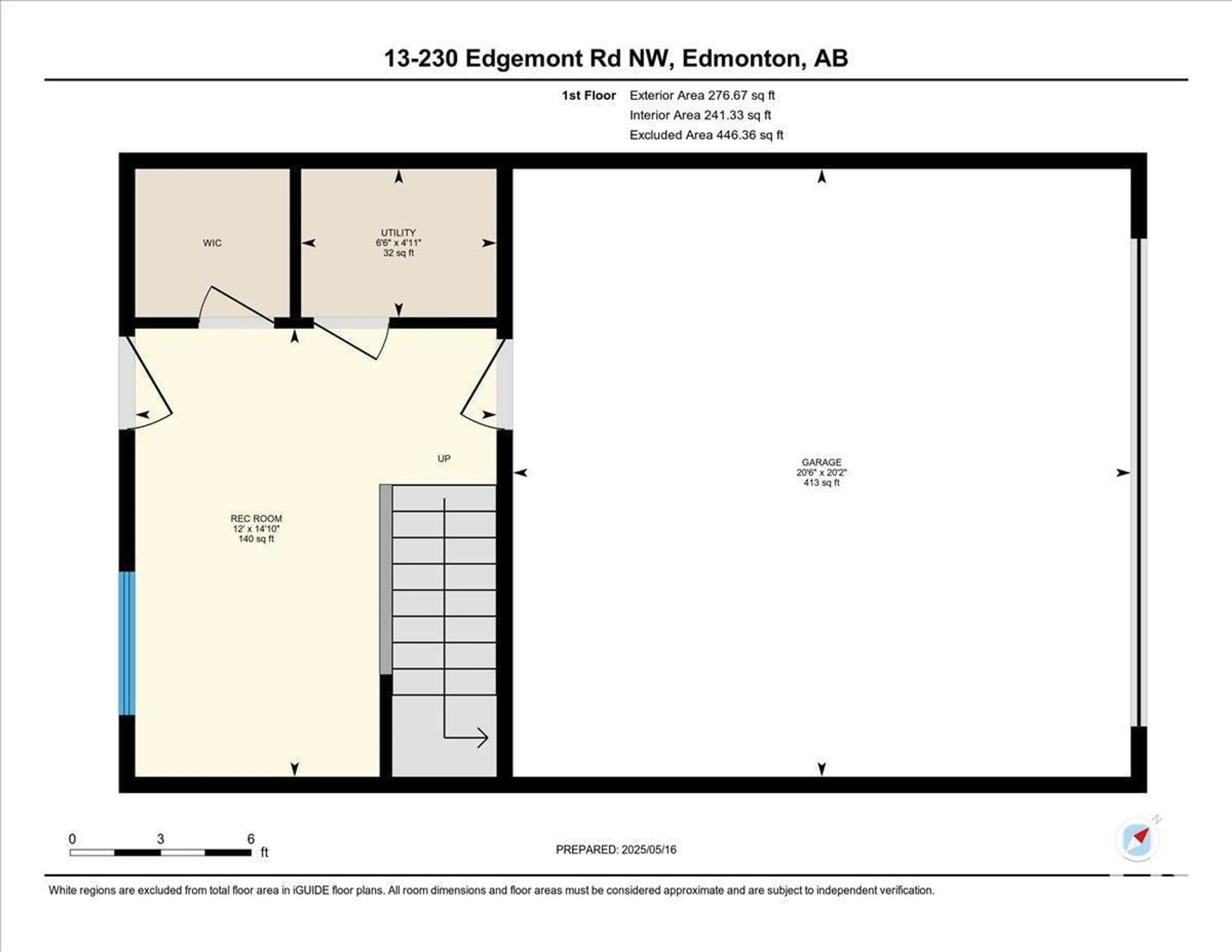 Floor plan for 13 - 230 EDGEMONT RD, Edmonton Alberta T6M0Y8