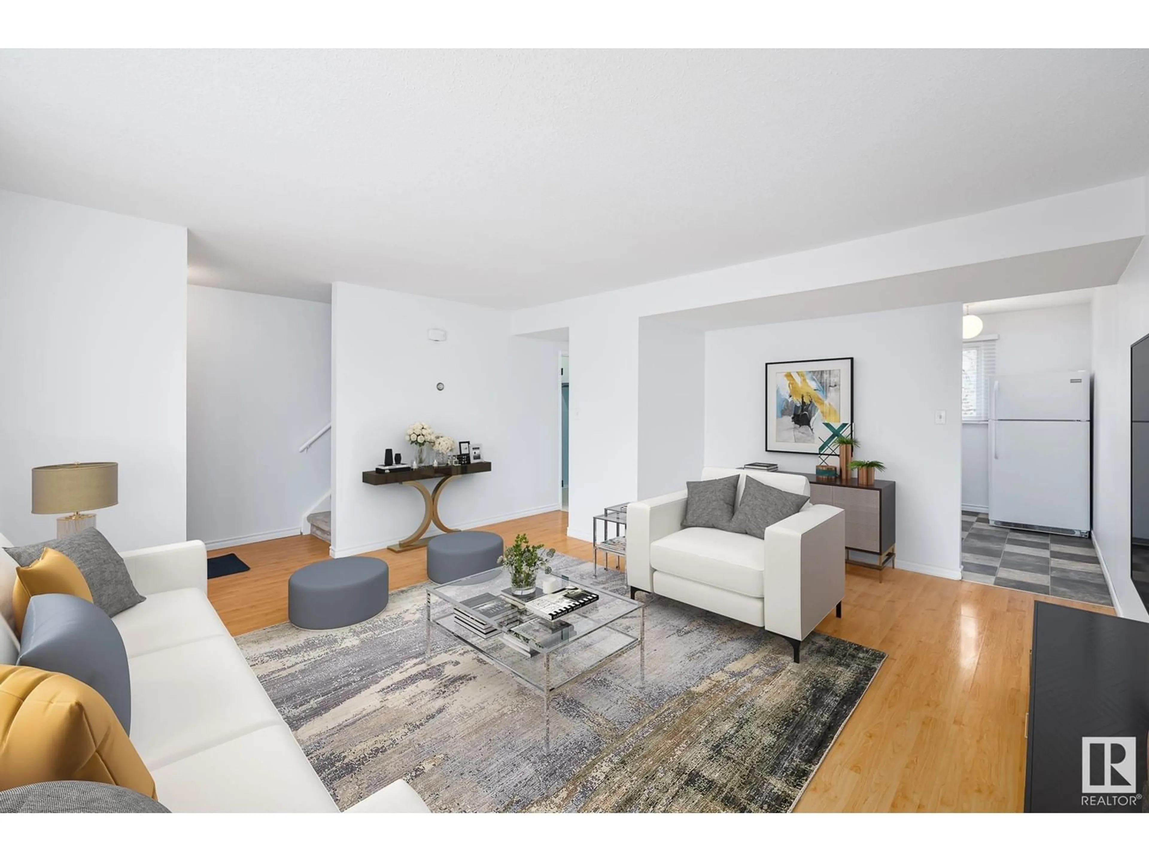 Living room with furniture, unknown for 10424 55 AV, Edmonton Alberta T6H0W6