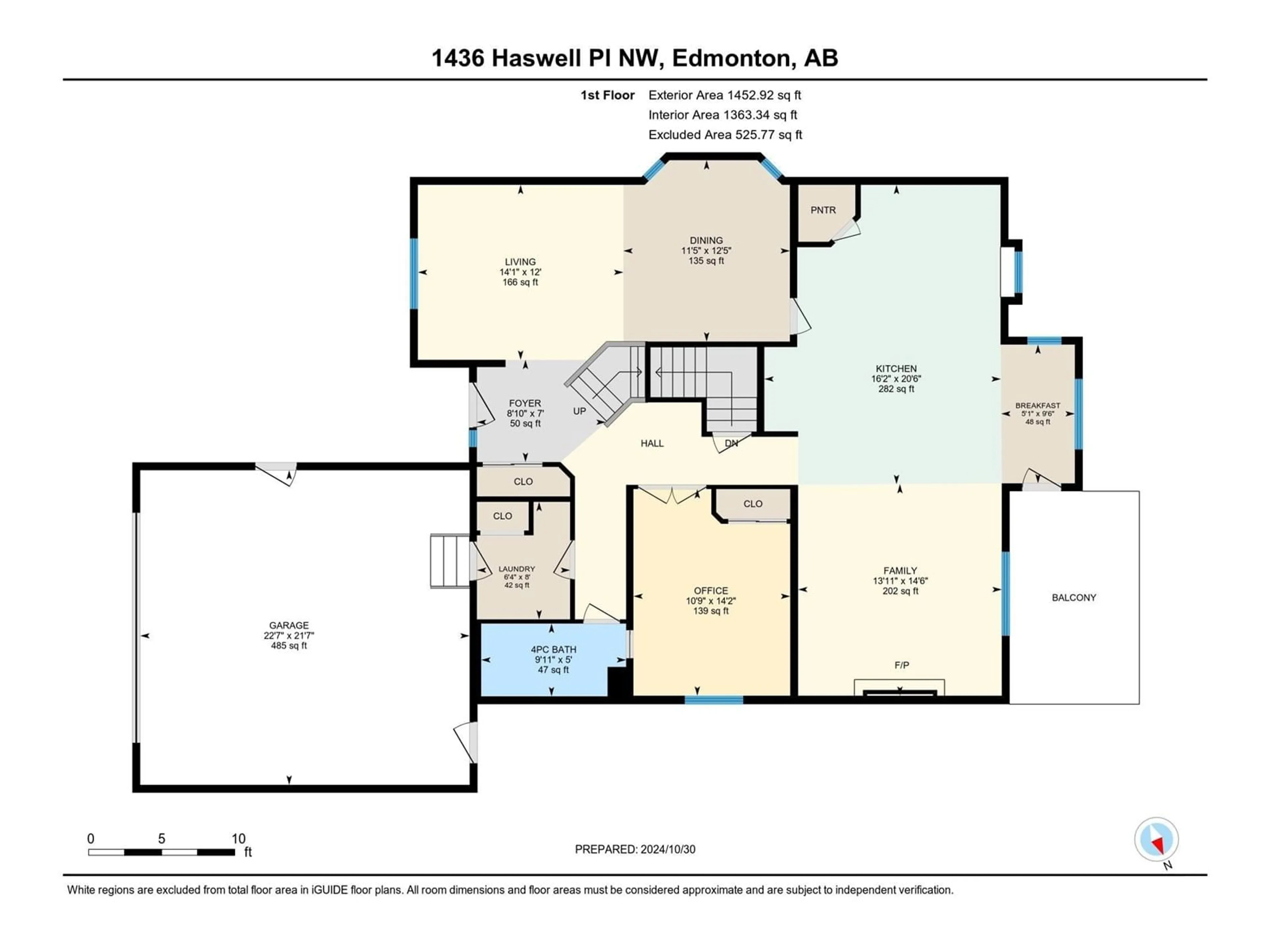 Floor plan for 1436 HASWELL PL, Edmonton Alberta T6R3E1