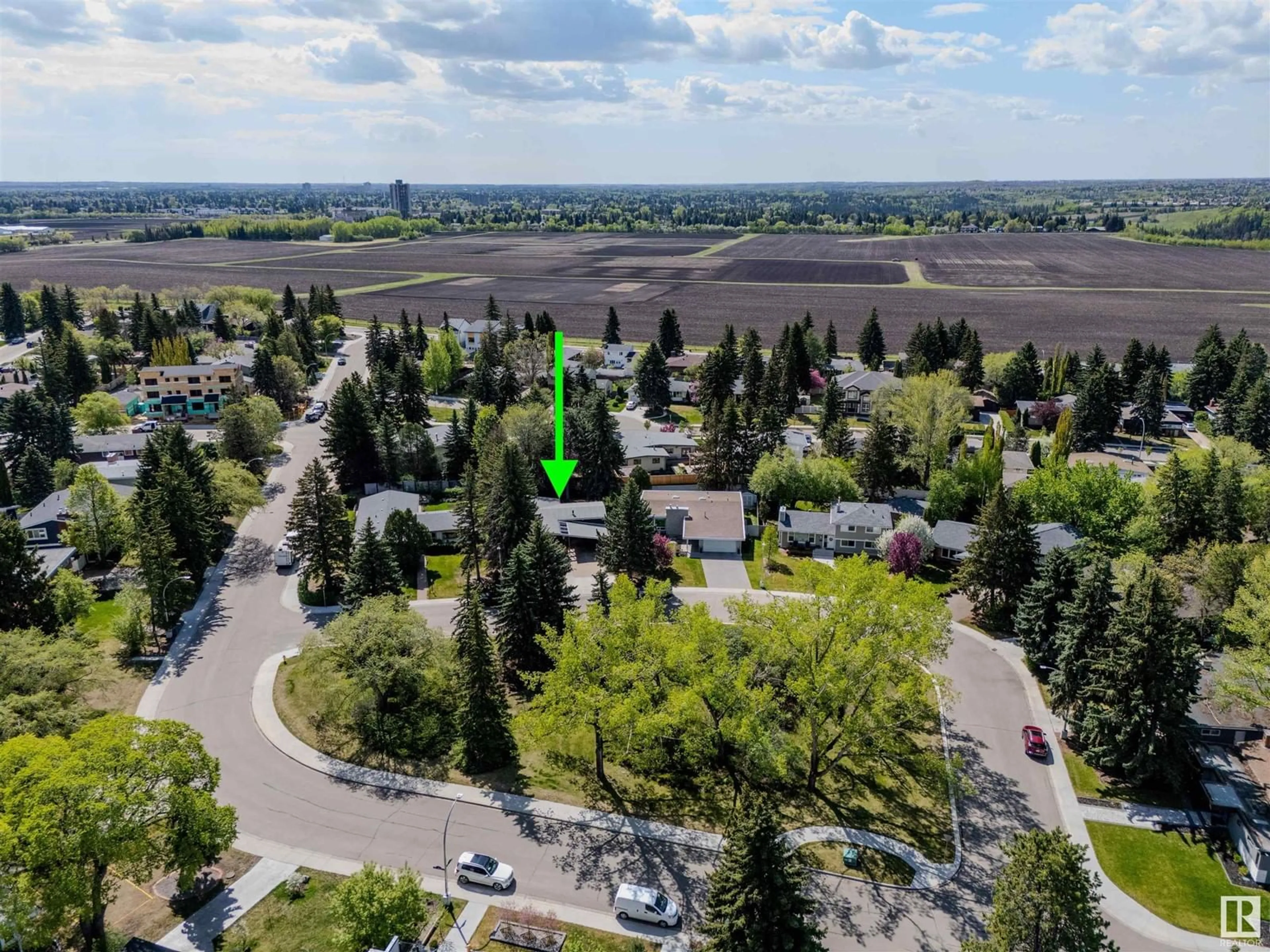 A pic from outside/outdoor area/front of a property/back of a property/a pic from drone, mountain view for 12907 64 AV, Edmonton Alberta T6H1T6